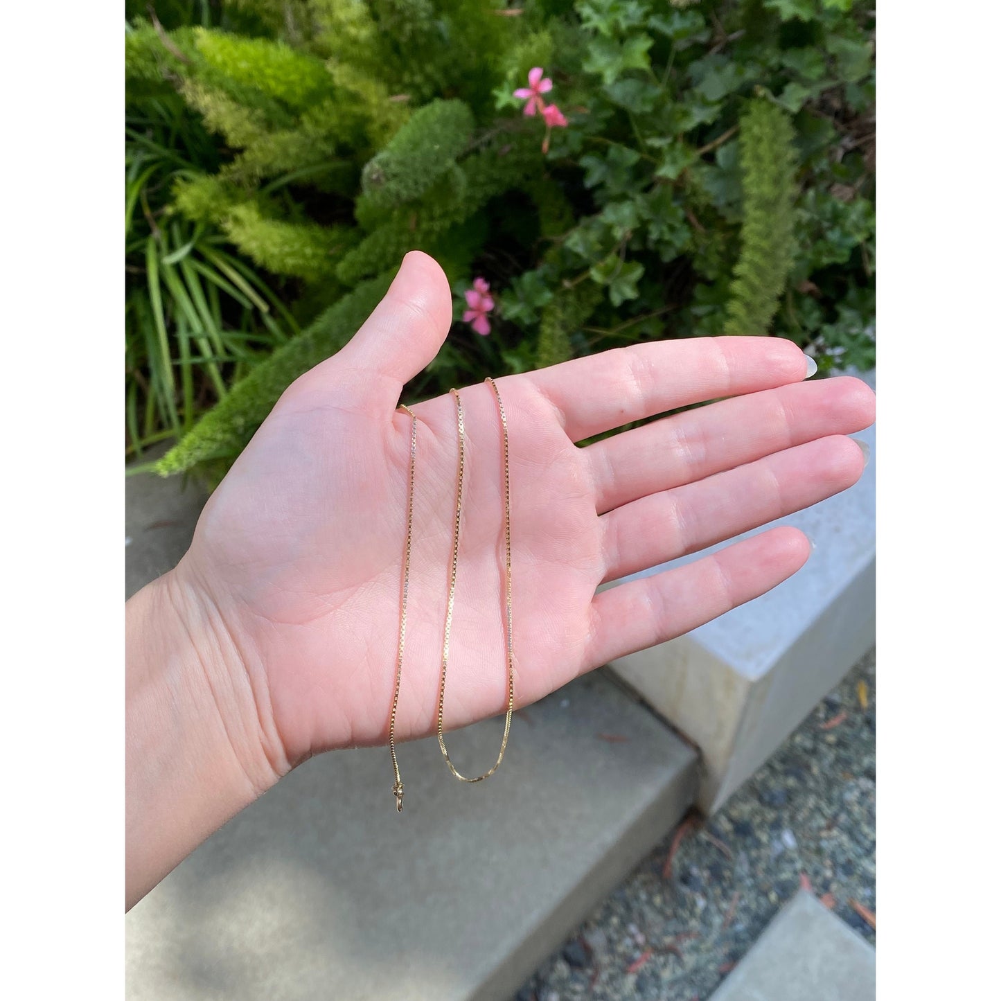 Vintage Solid 14k Yellow Gold Box Chain Necklace - 24 inches