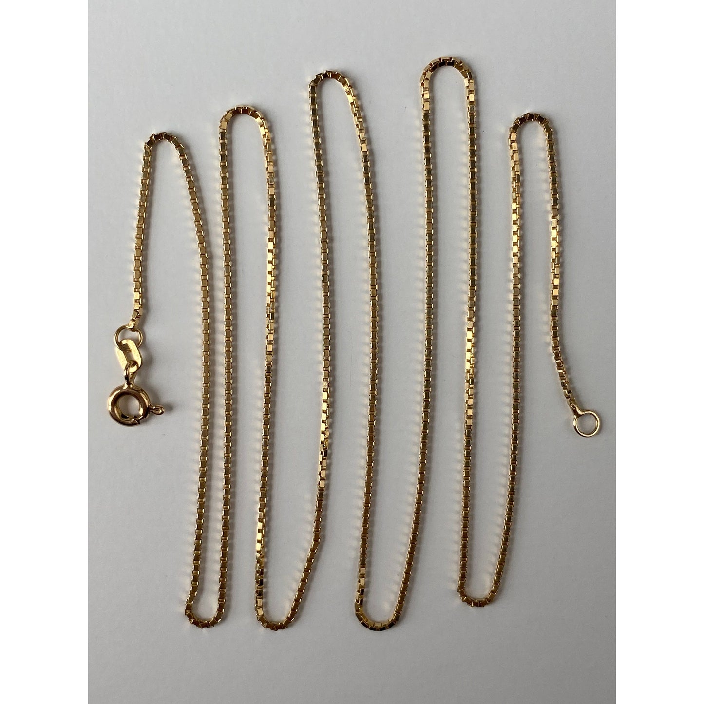 Vintage Solid 14k Yellow Gold Box Chain Necklace - 24 inches