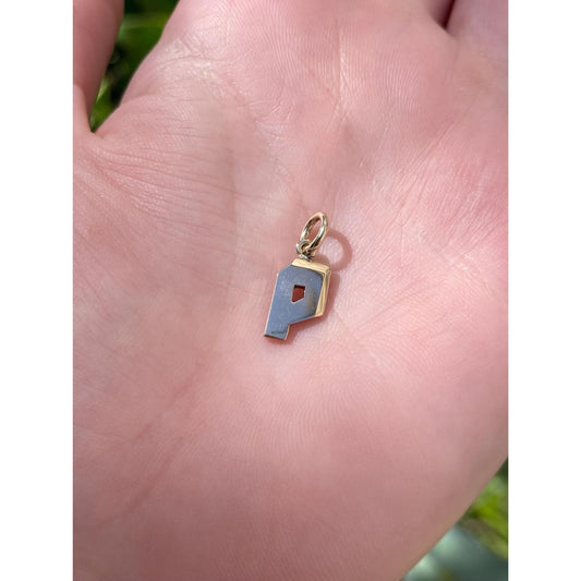 Vintage Solid 10k Yellow Gold Initial 'P' Charm