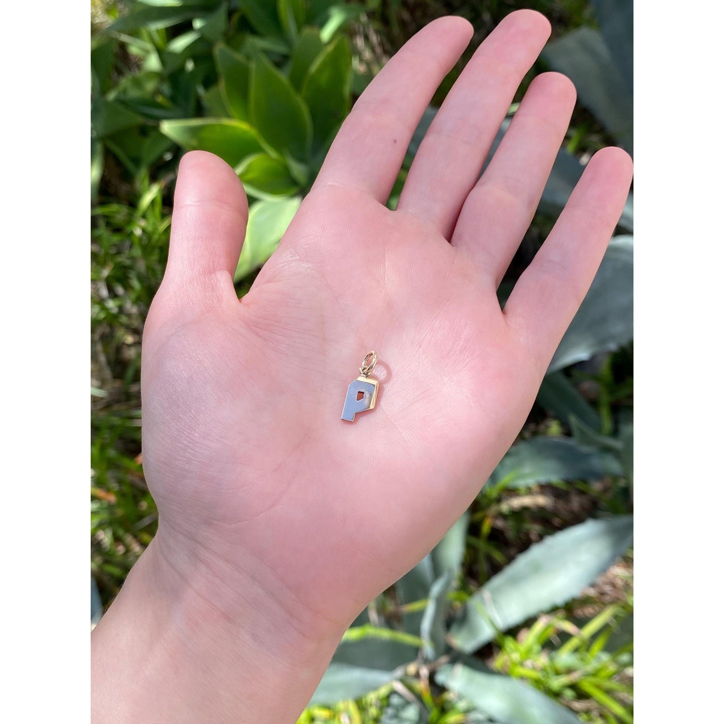 Vintage Solid 10k Yellow Gold Initial 'P' Charm