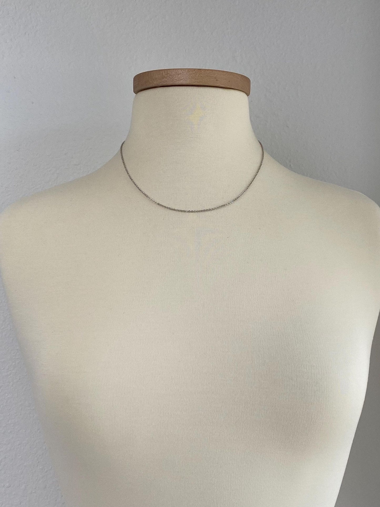 Vintage Solid 14k White Gold Cable Chain Necklace - 18.25 inches