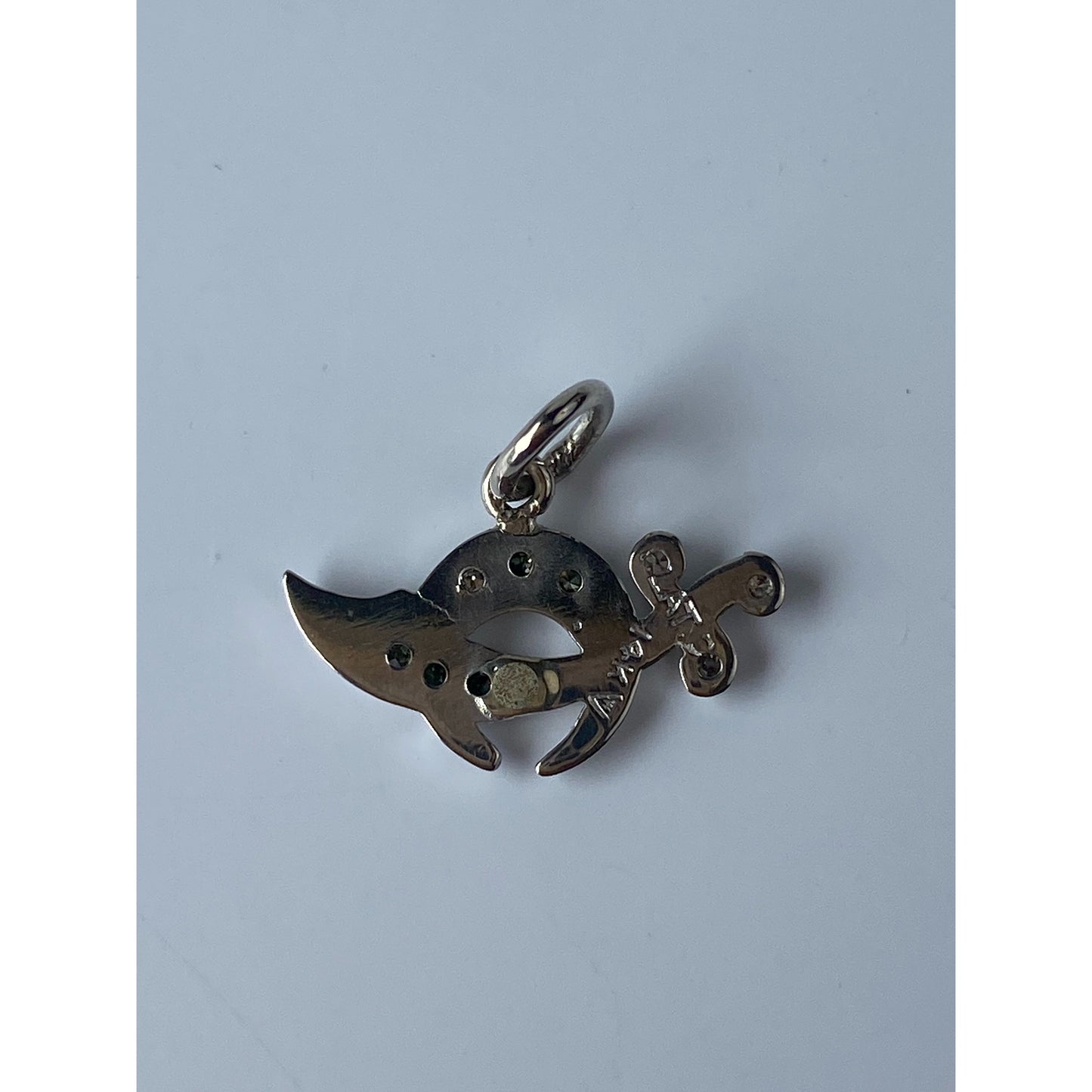 Vintage Solid 14k White Gold Diamond Free Mason Charm