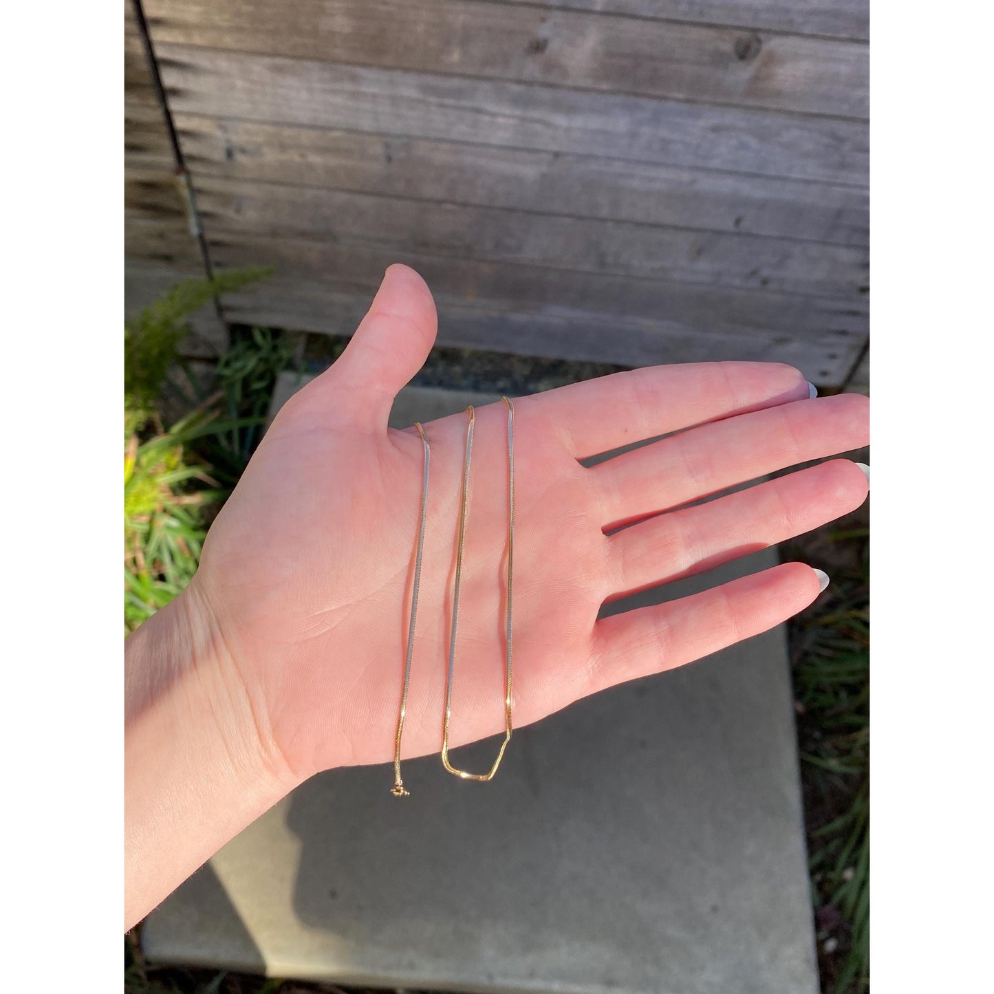 Vintage Solid 14k Yellow Gold Flat Snake Chain Necklace - 21 inches