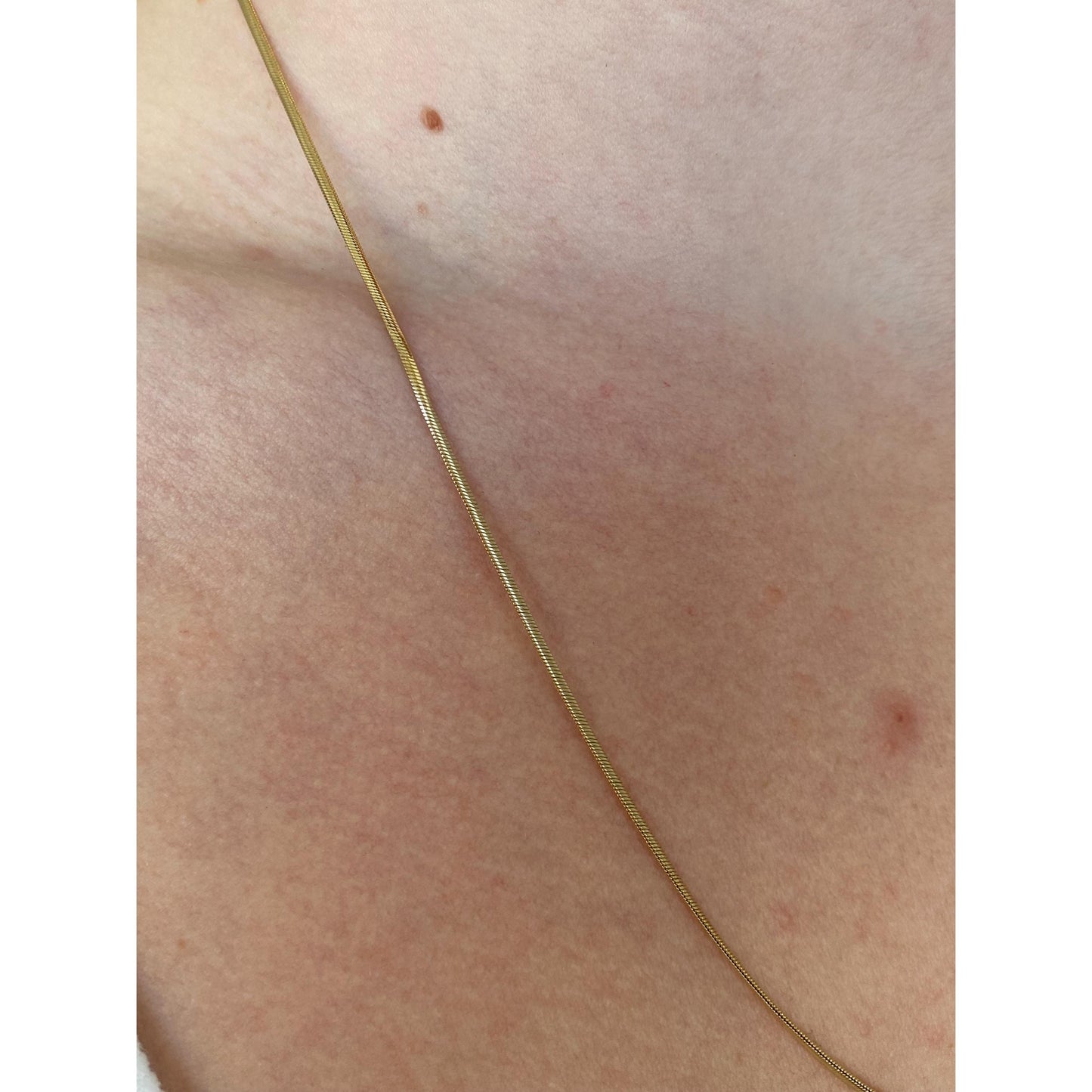 Vintage Solid 14k Yellow Gold Flat Snake Chain Necklace - 21 inches