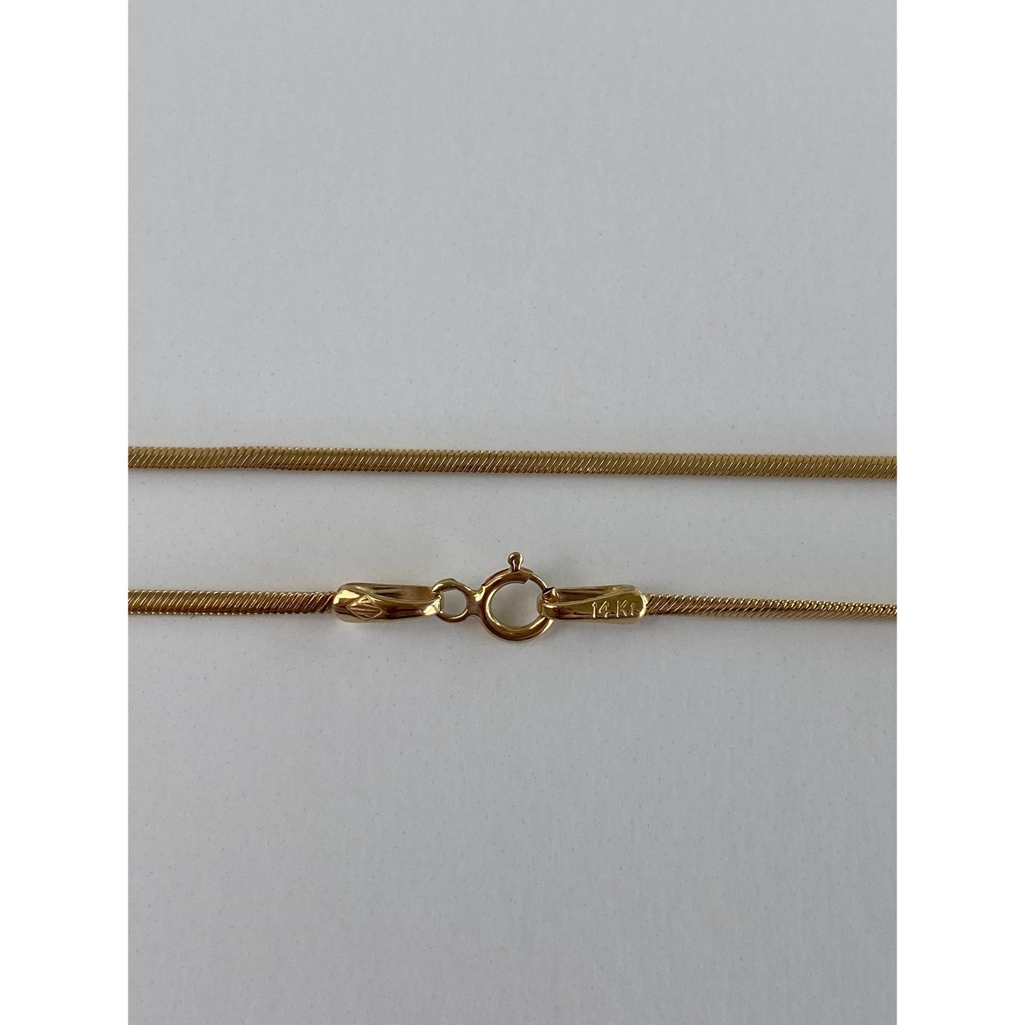 Vintage Solid 14k Yellow Gold Flat Snake Chain Necklace - 21 inches