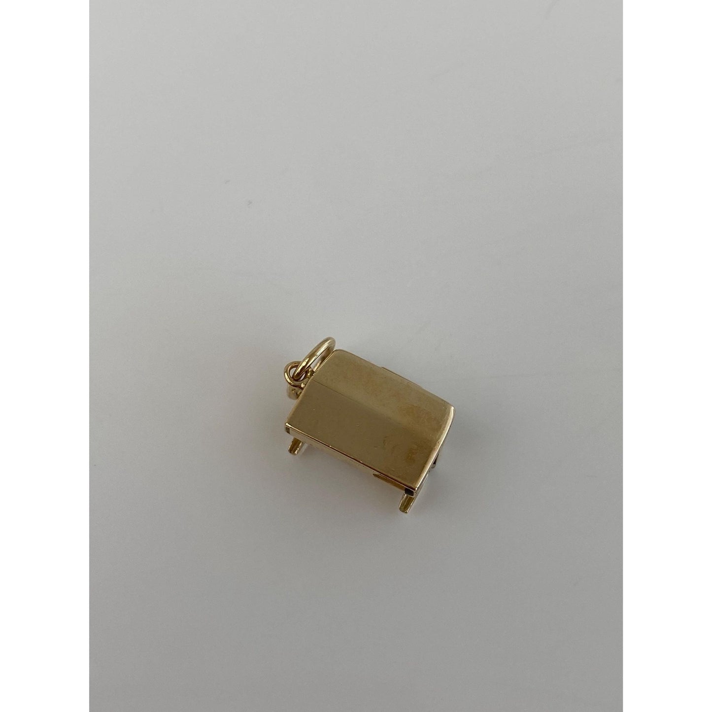 Vintage Solid 14k Yellow Gold Enamel Piano Charm