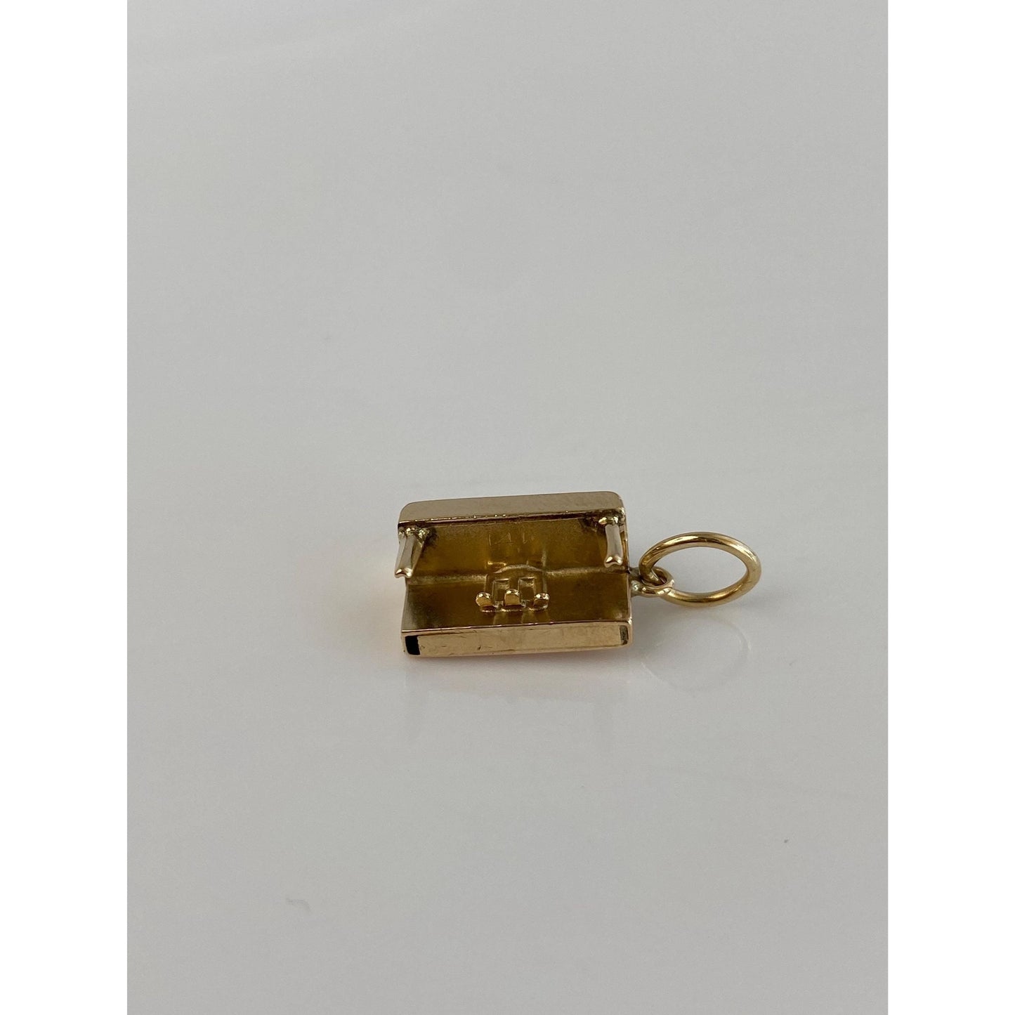 Vintage Solid 14k Yellow Gold Enamel Piano Charm