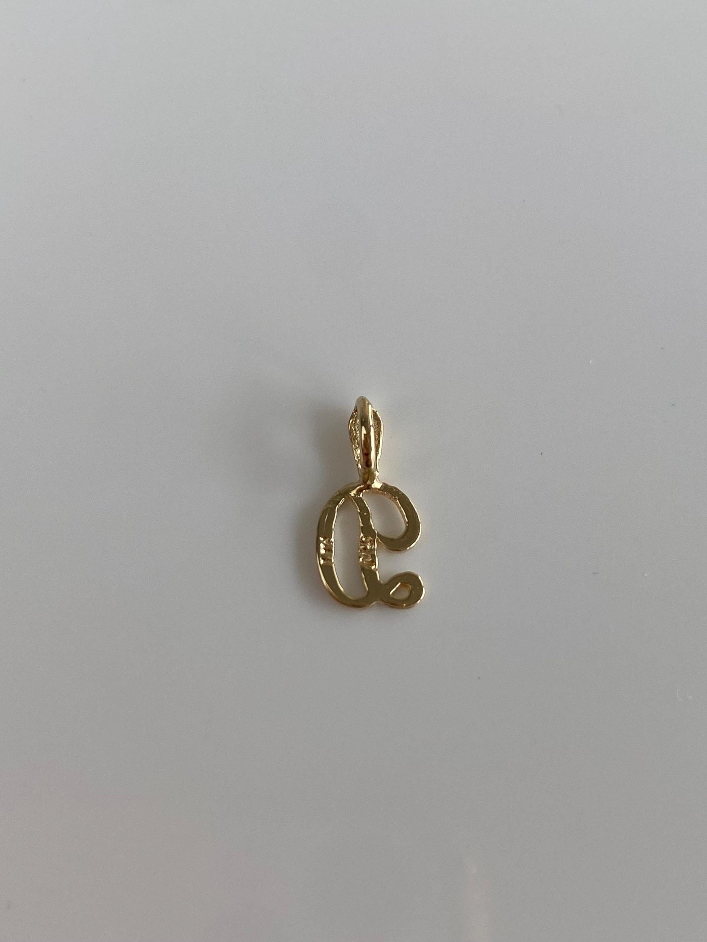 Vintage Solid 14k Yellow Gold Diamond Cut Initial 'D' Charm
