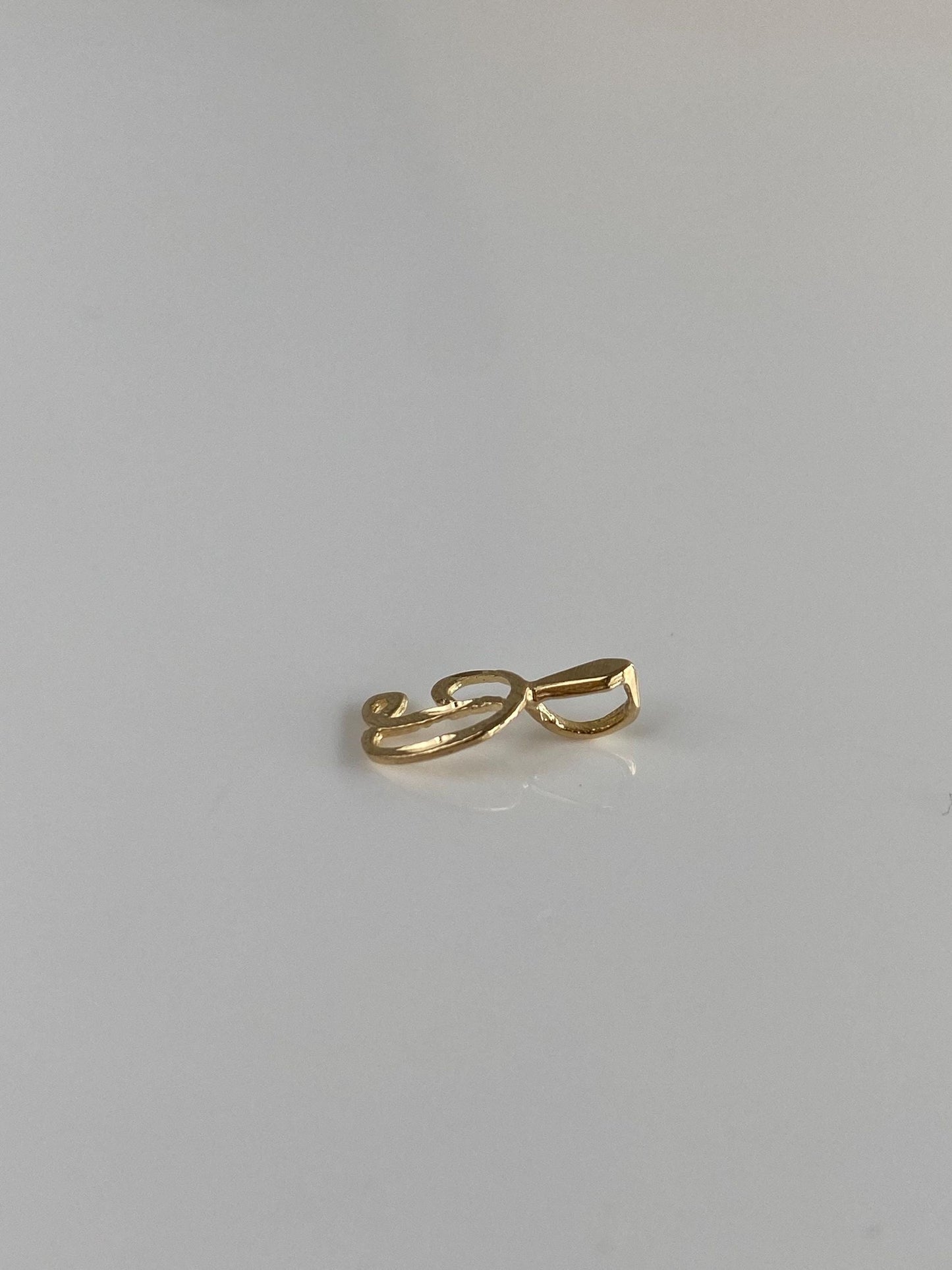 Vintage Solid 14k Yellow Gold Diamond Cut Initial 'D' Charm