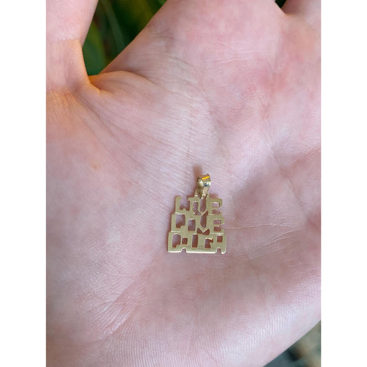 Vintage Solid 14k Yellow Gold Live Laugh Love Charm