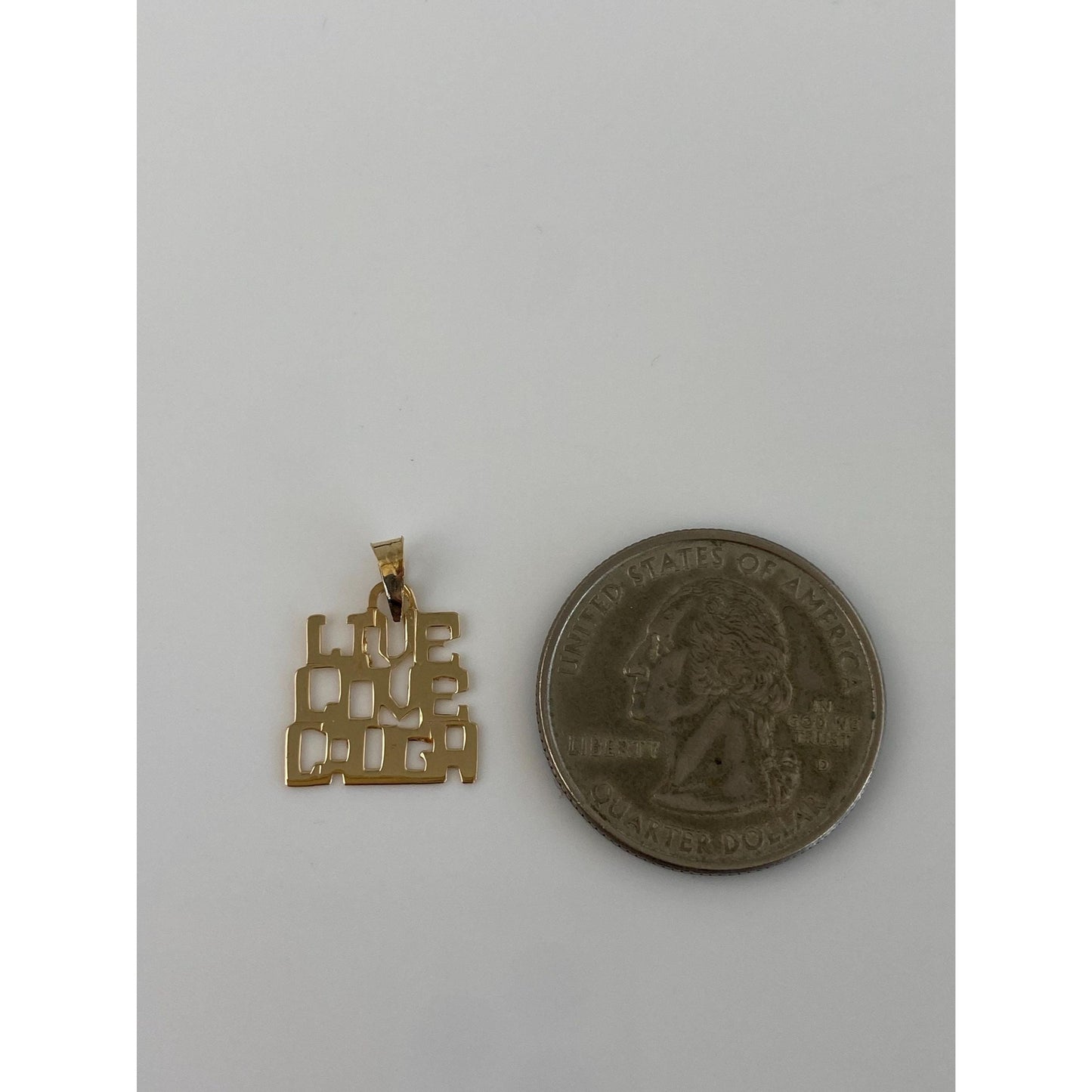 Vintage Solid 14k Yellow Gold Live Laugh Love Charm