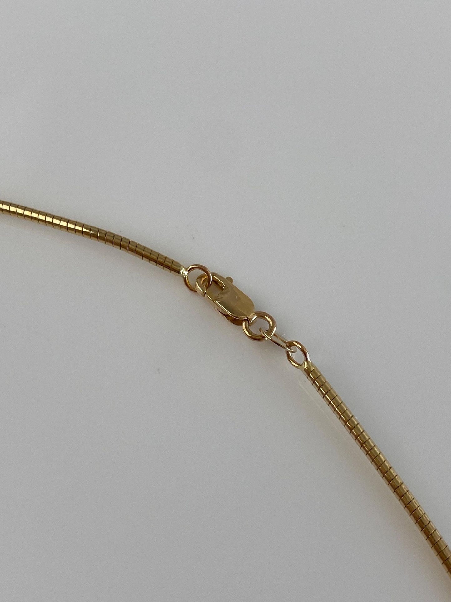 Vintage Solid 14k Yellow Gold Slim Omega Chain Necklace - 17 inches