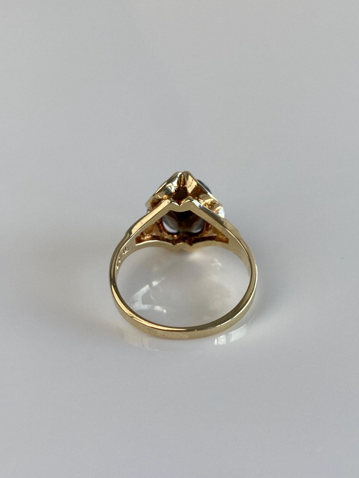 Vintage Solid 10k Yellow Gold Smokey Quartz Ring - Size 5.75