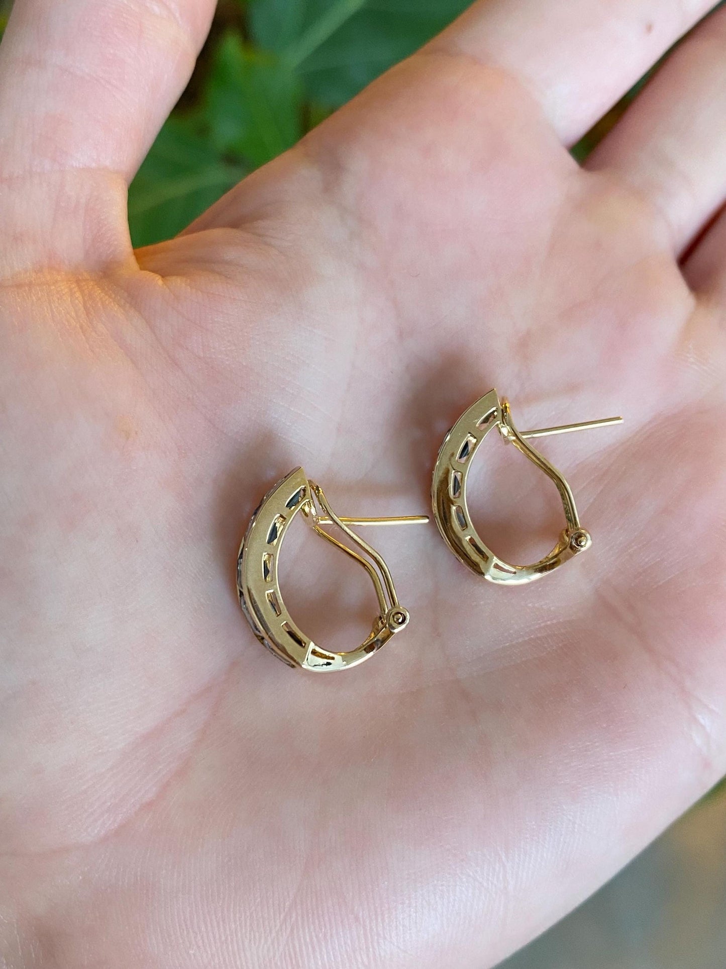 Vintage Solid 14k Yellow Gold Topaz Drop Earrings