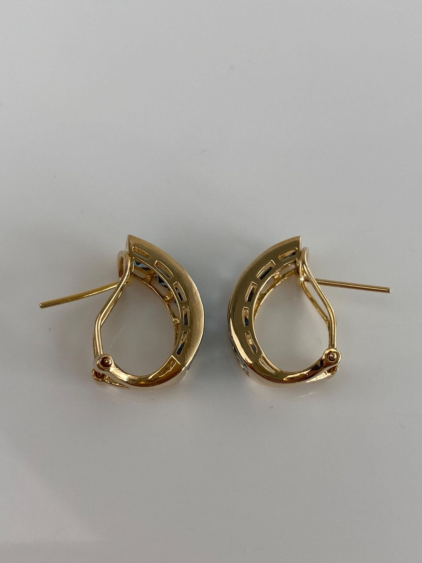 Vintage Solid 14k Yellow Gold Topaz Drop Earrings