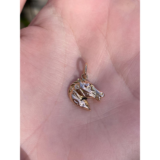 Vintage 14k Rosey Gold Horse Head Charm