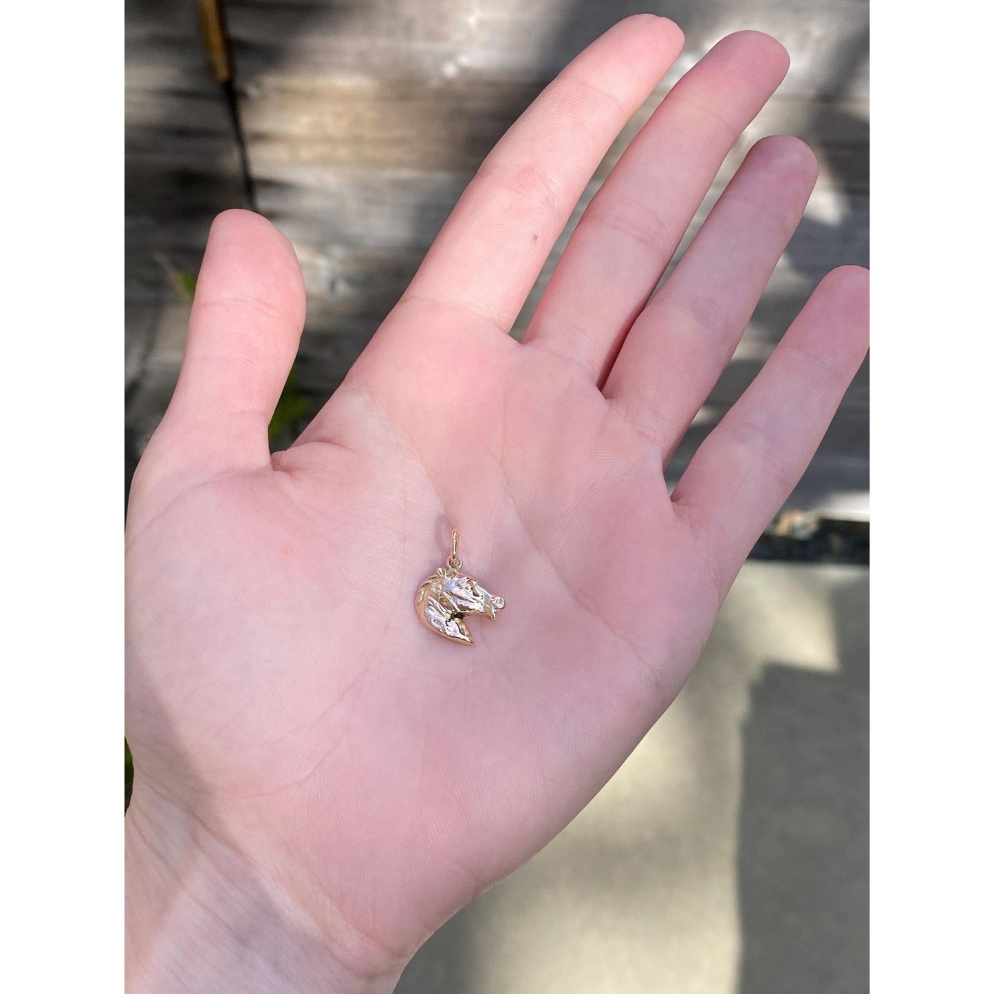 Vintage 14k Rosey Gold Horse Head Charm