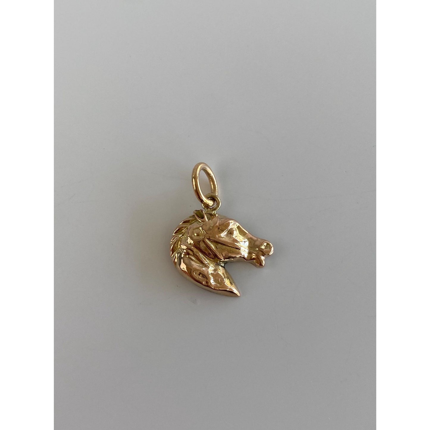 Vintage 14k Rosey Gold Horse Head Charm