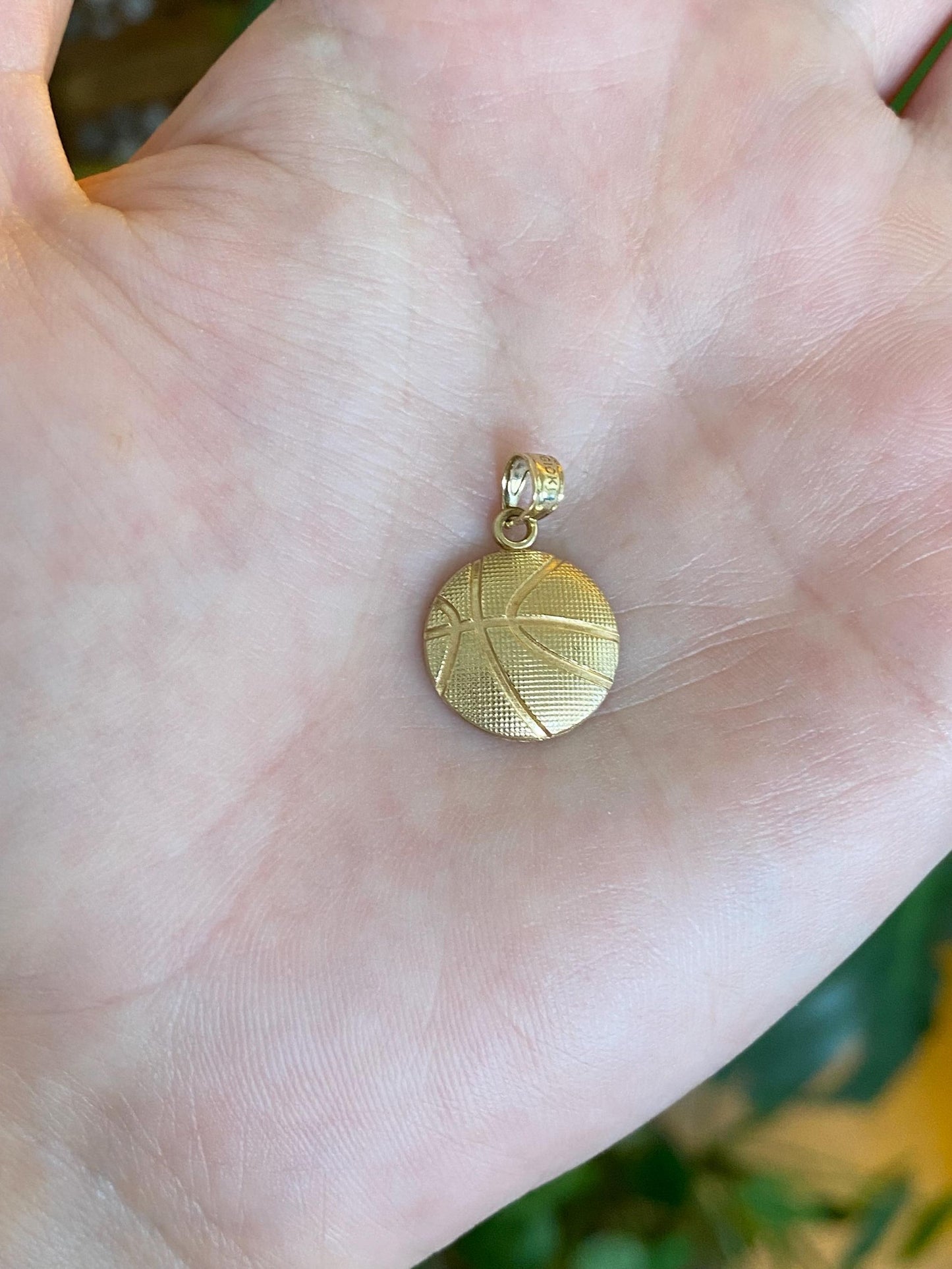 Vintage Solid 10k Yellow Gold Basketball Charm