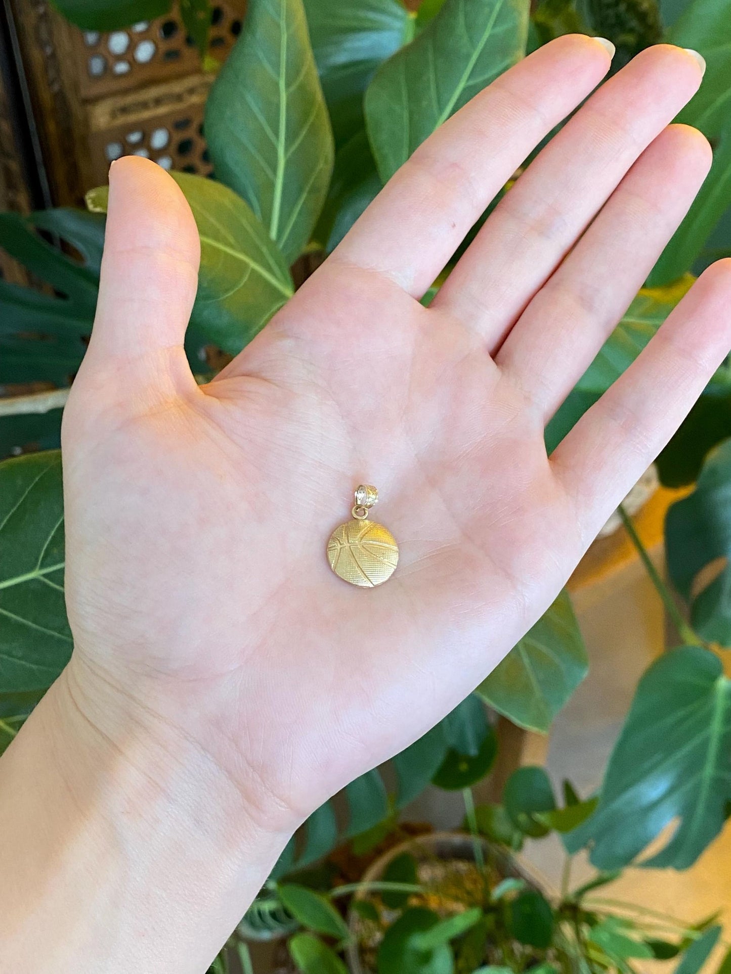 Vintage Solid 10k Yellow Gold Basketball Charm