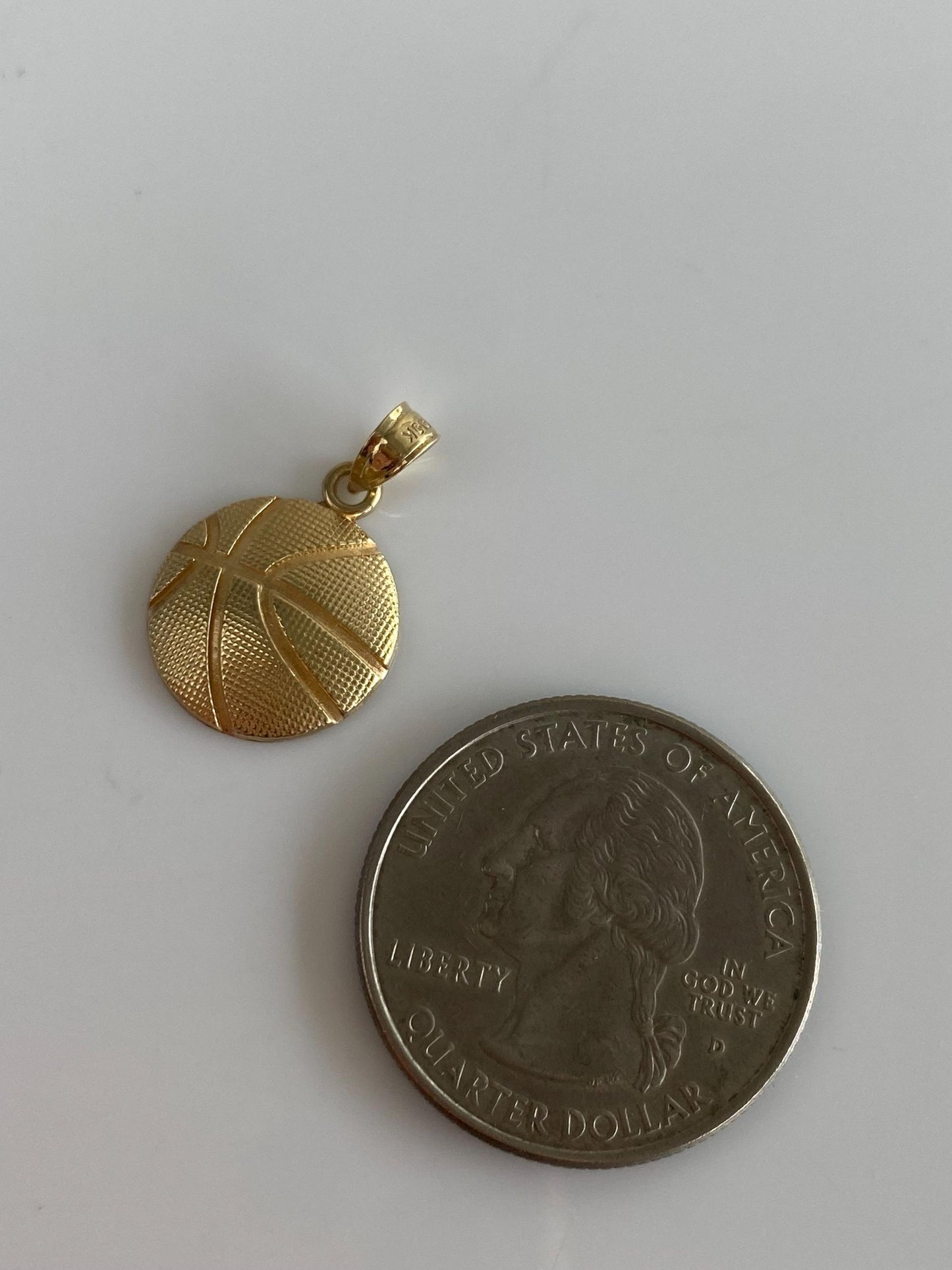 Vintage Solid 10k Yellow Gold Basketball Charm