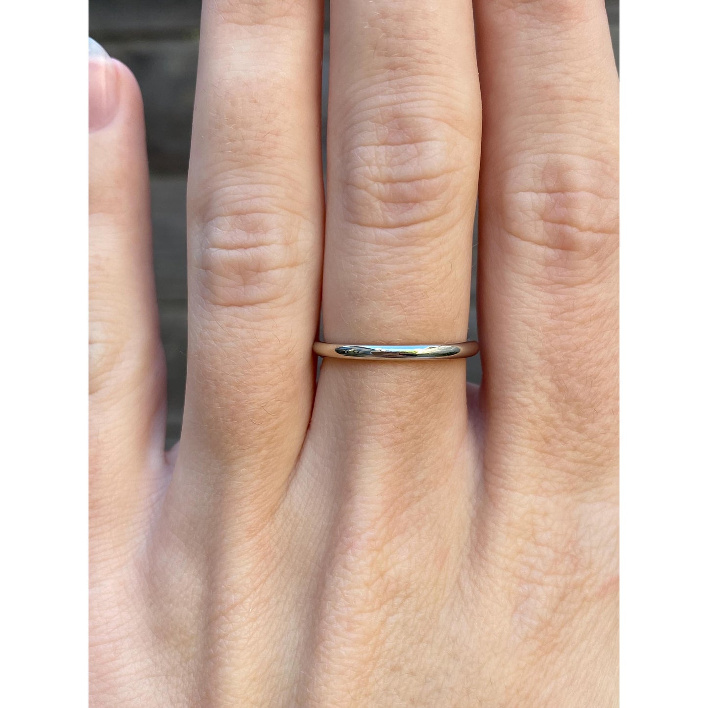 Vintage Solid 14k White Gold Slim Ring Band - Size 6.25