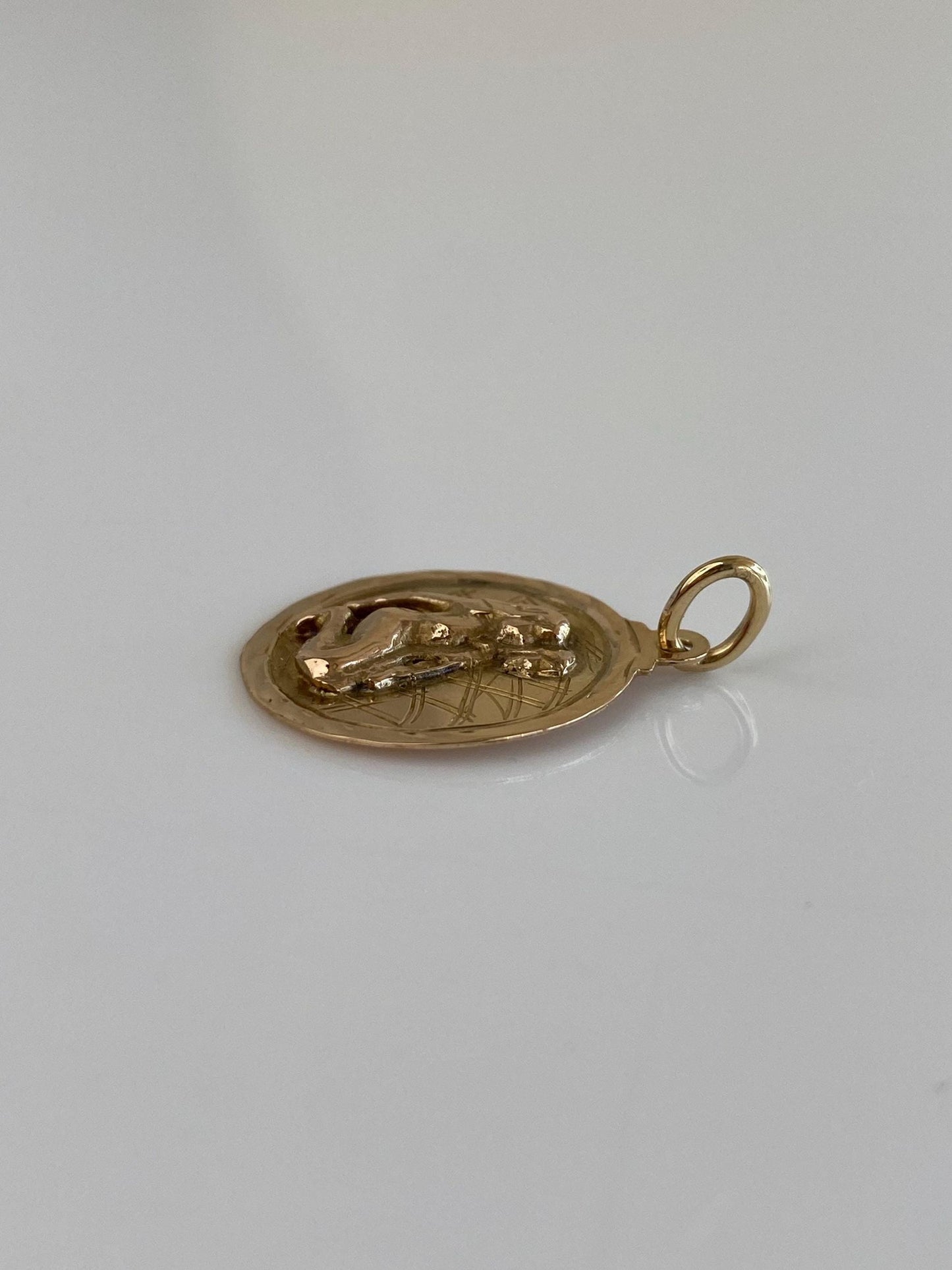 Vintage Solid 14k Yellow Gold Gemini Zodiac Twins Charm