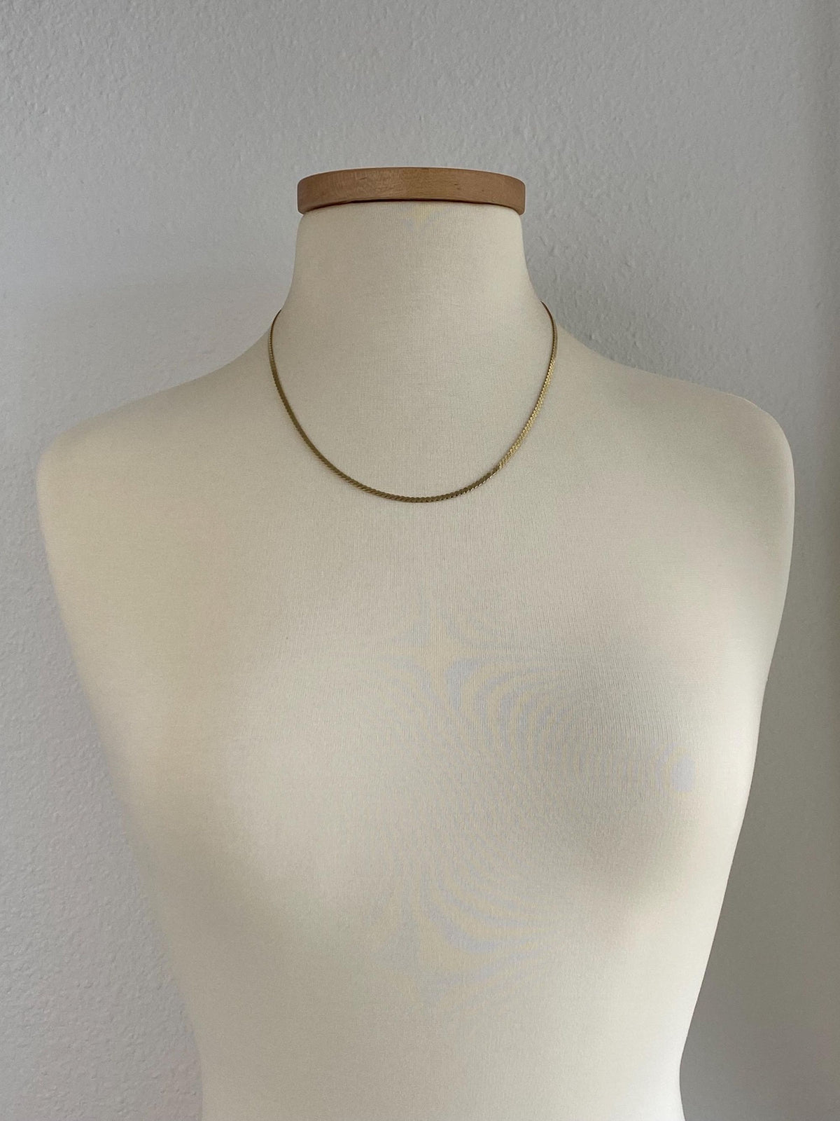 Vintage Solid 14k Yellow Gold Chunky Serpentine Chain Necklace - 20.25 inches