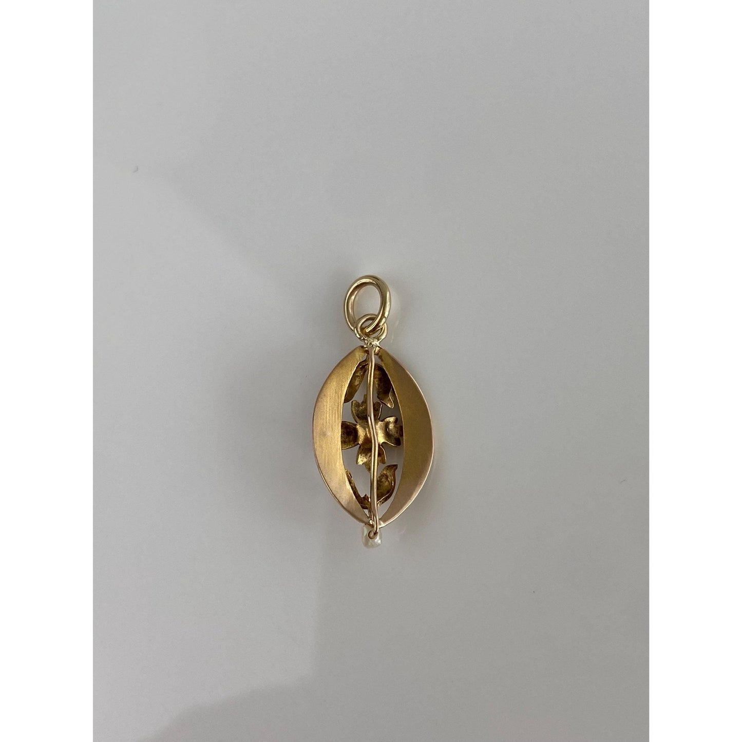 Vintage Solid 14k Yellow Gold Diamond Seed Pearls Stick Pin Conversion Charm