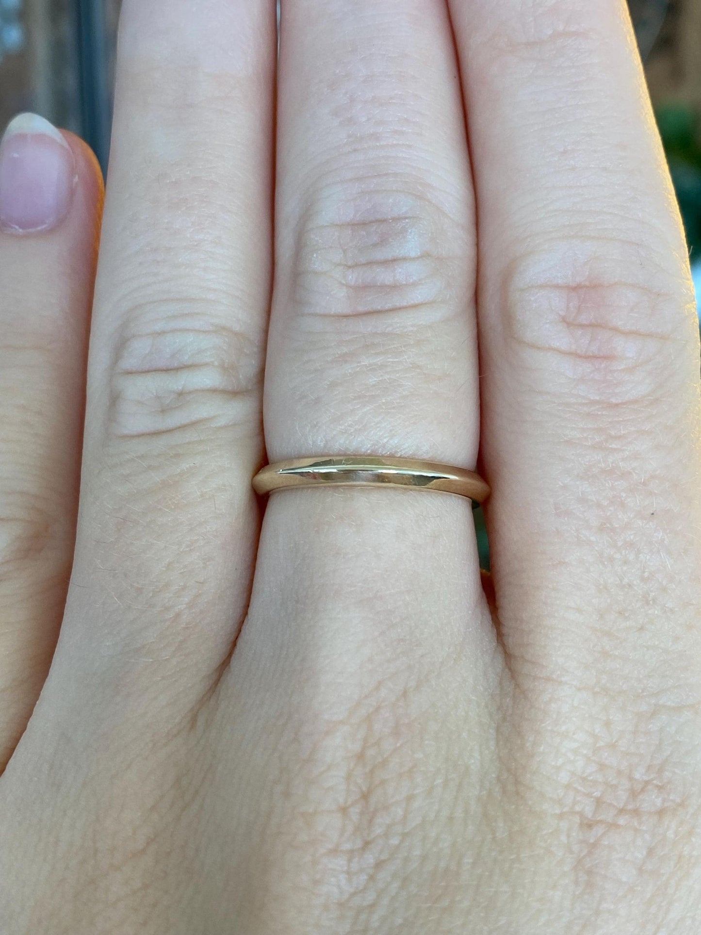 Vintage Solid 14k Yellow Gold Beveled Ring Band - Size 6.5