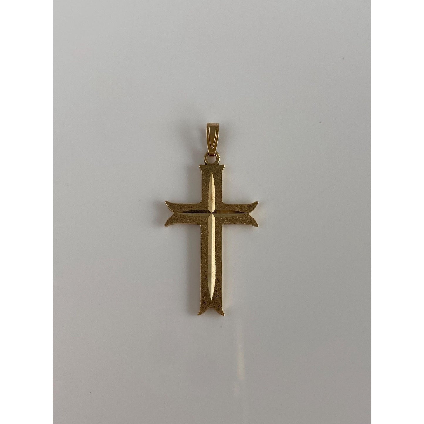 Vintage Solid 9k Yellow Gold Textured Cross Charm
