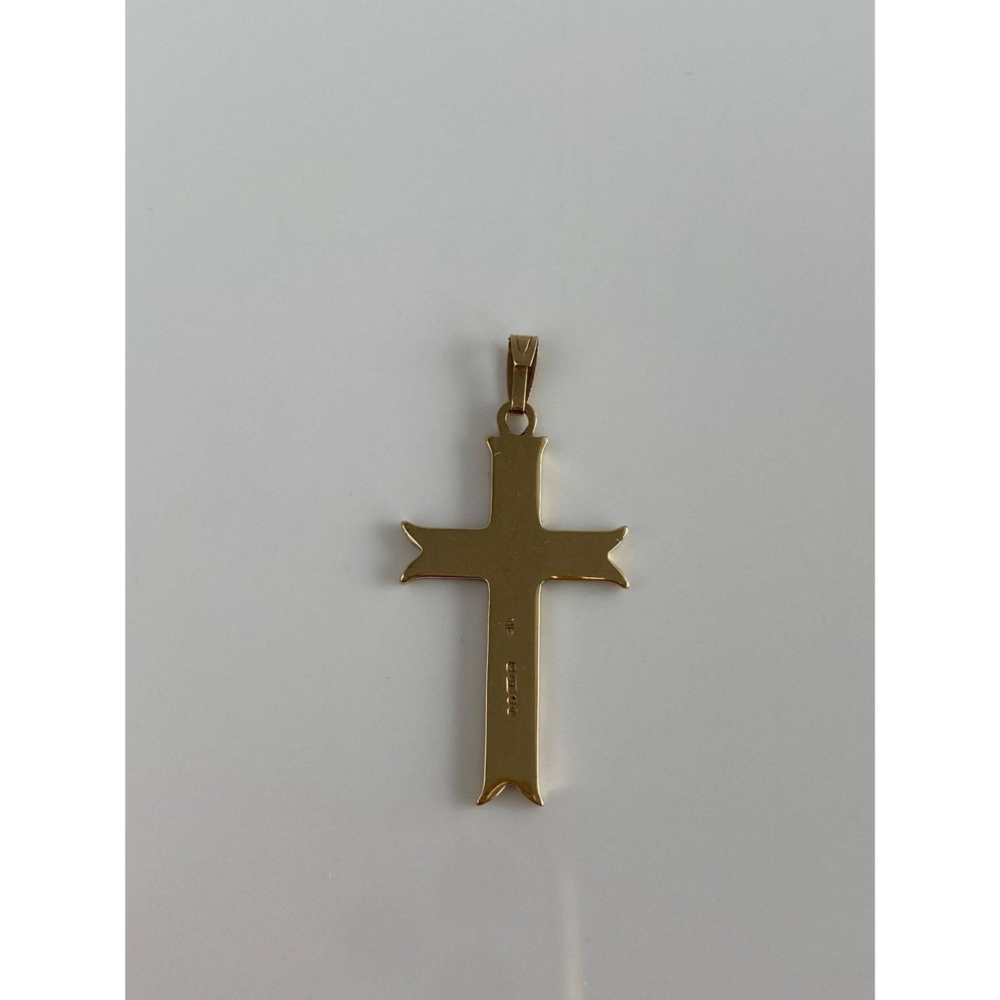 Vintage Solid 9k Yellow Gold Textured Cross Charm