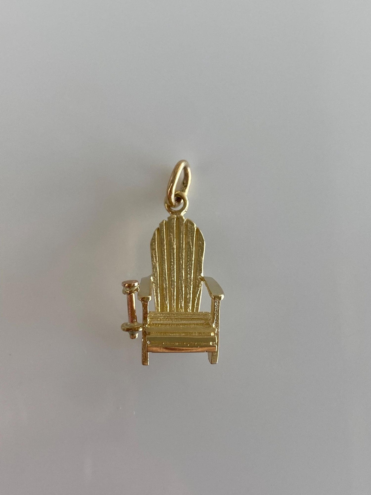 Vintage Solid 14k Yellow Gold Wooden Chair Charm