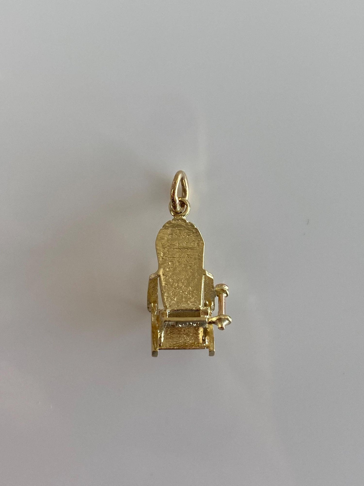 Vintage Solid 14k Yellow Gold Wooden Chair Charm