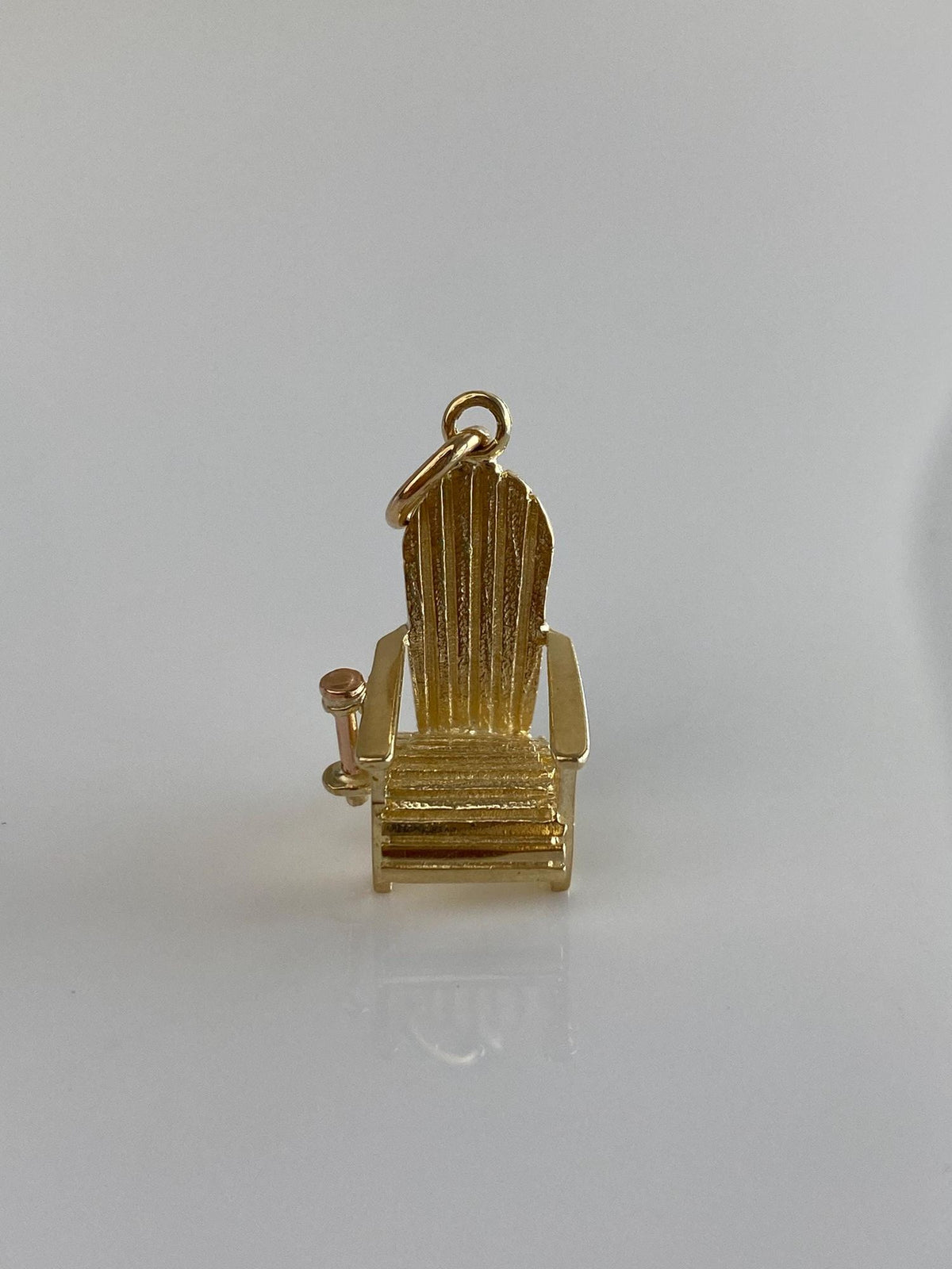 Vintage Solid 14k Yellow Gold Wooden Chair Charm
