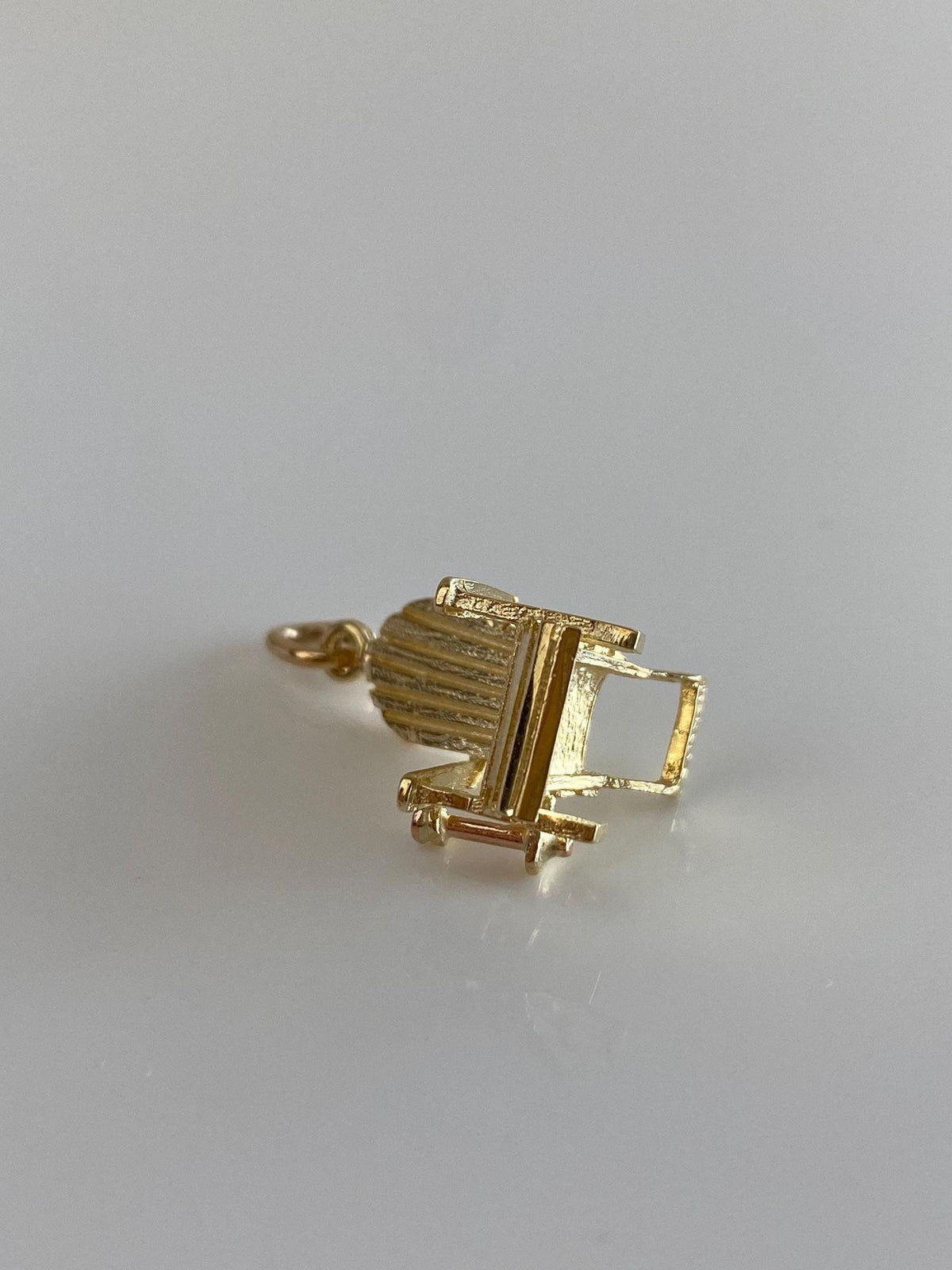 Vintage Solid 14k Yellow Gold Wooden Chair Charm