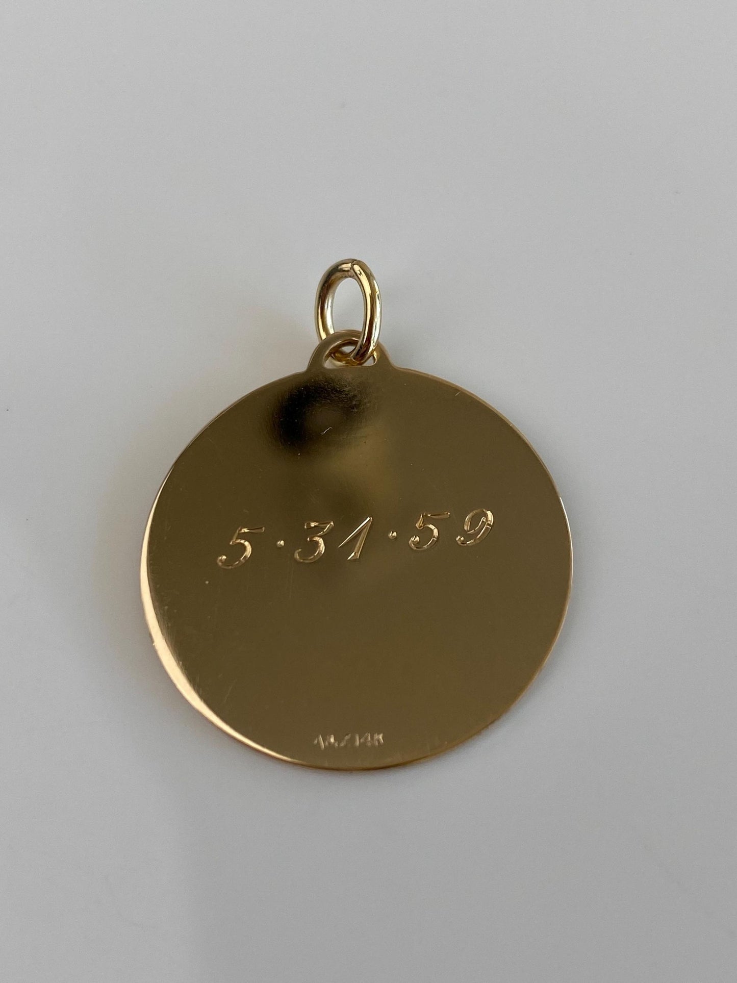 Solid 14k Yellow Gold 'Michael Jerome' Engraved Charm