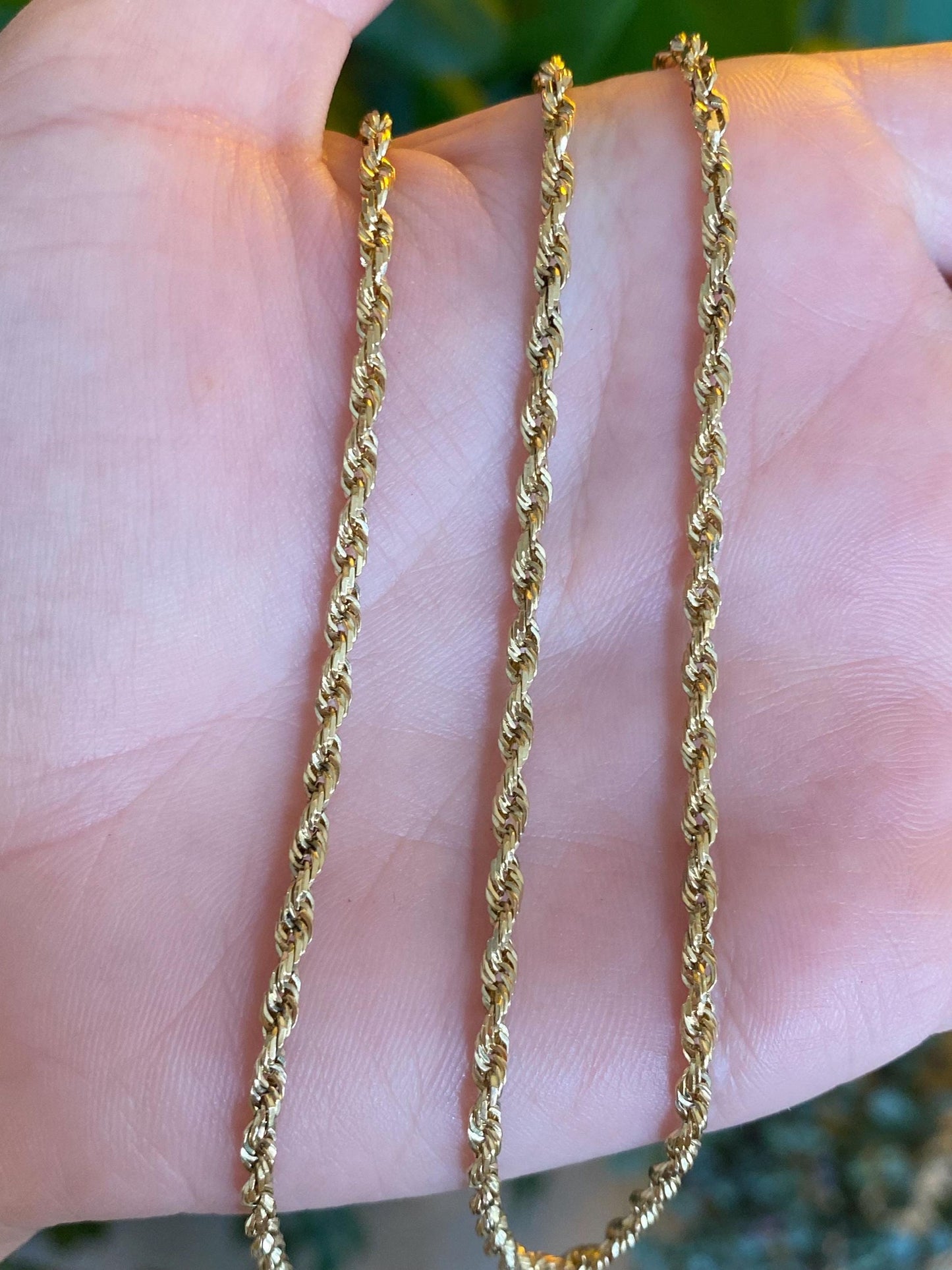 Vintage Solid 10k Yellow Gold Rope Chain Necklace - 22.75 inches