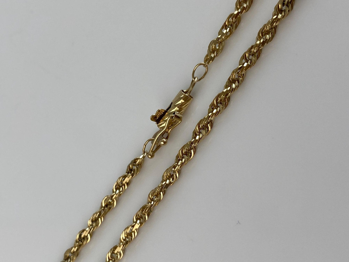 Vintage Solid 10k Yellow Gold Rope Chain Necklace - 22.75 inches
