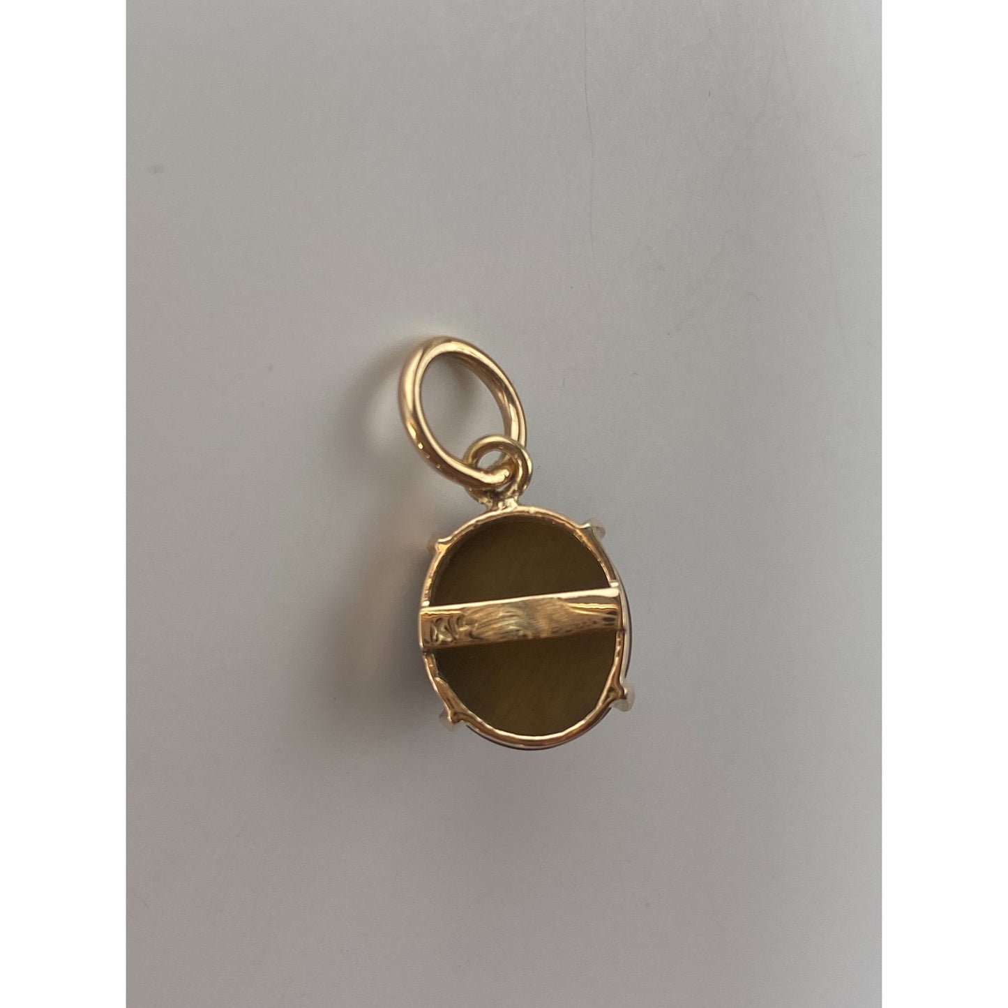 Vintage Solid 14k Yellow Gold Tigers Eye Charm