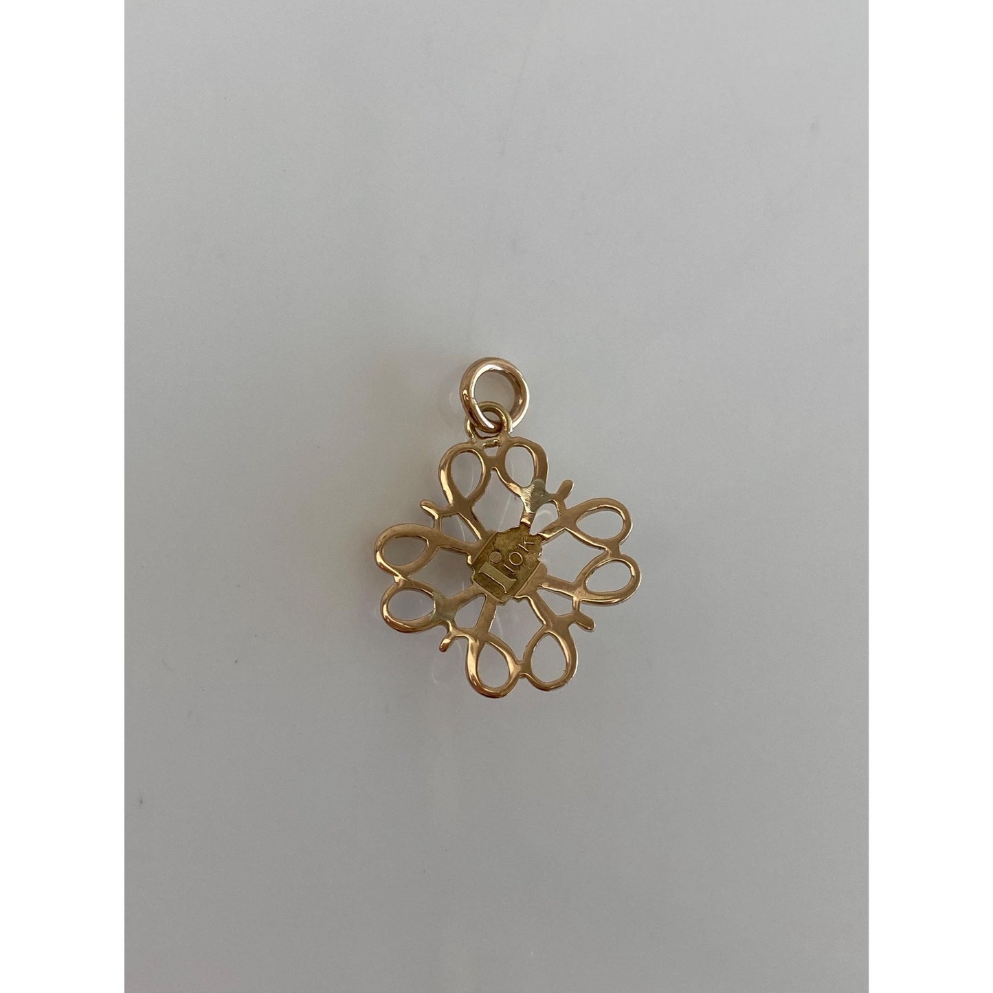Vintage Solid 10k Yellow Gold Seed Pearl Charm