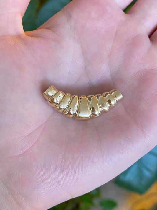 Vintage Solid 14k Yellow Gold Fluted Slide Charm