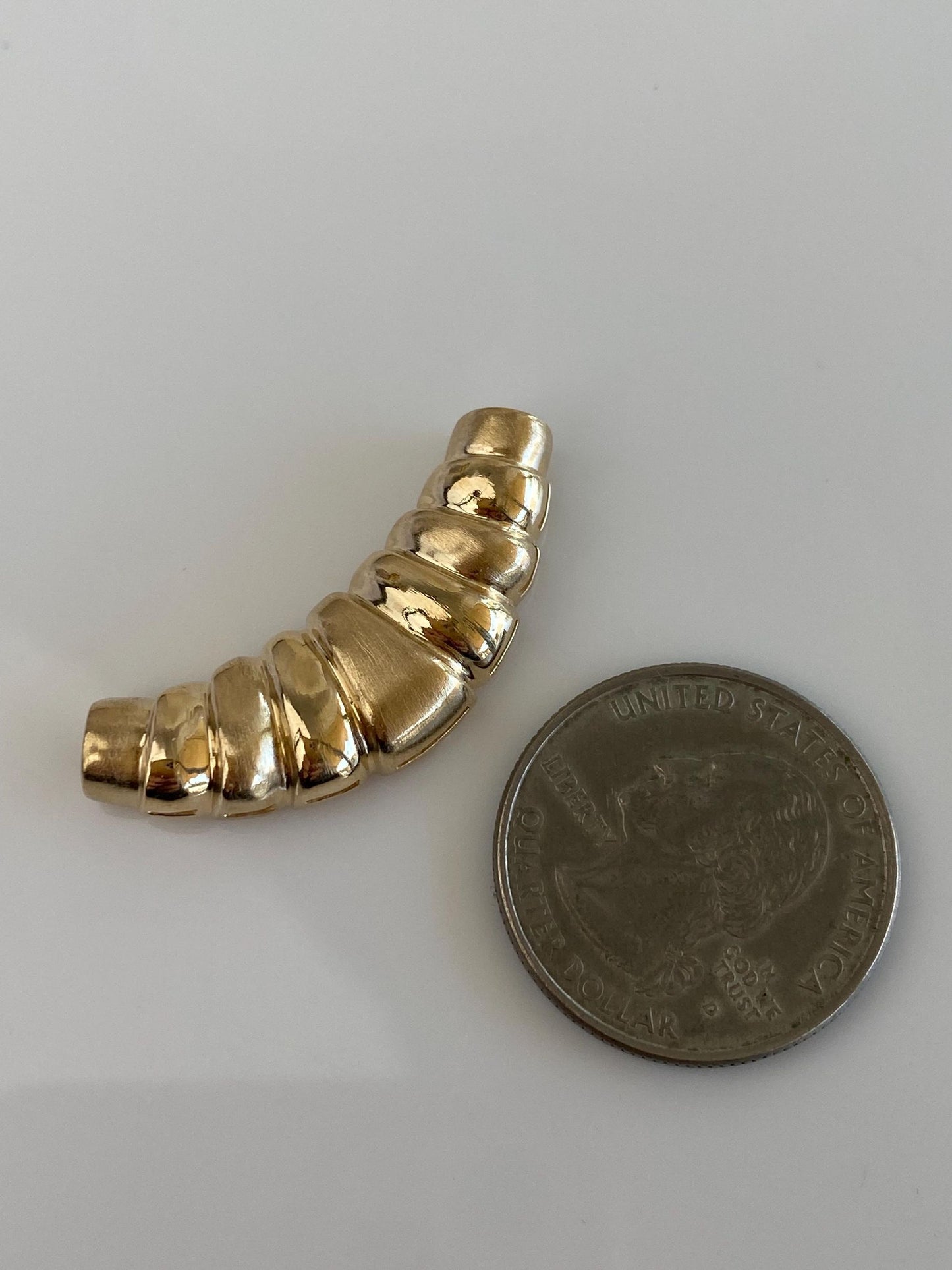 Vintage Solid 14k Yellow Gold Fluted Slide Charm