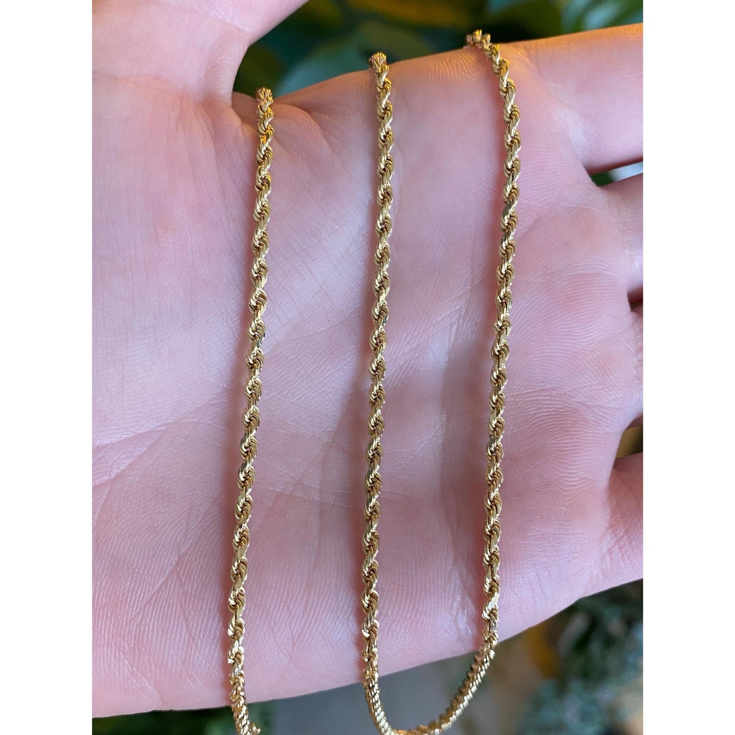 Vintage Solid 14k Yellow Gold Rope Chain Necklace - 30 inches
