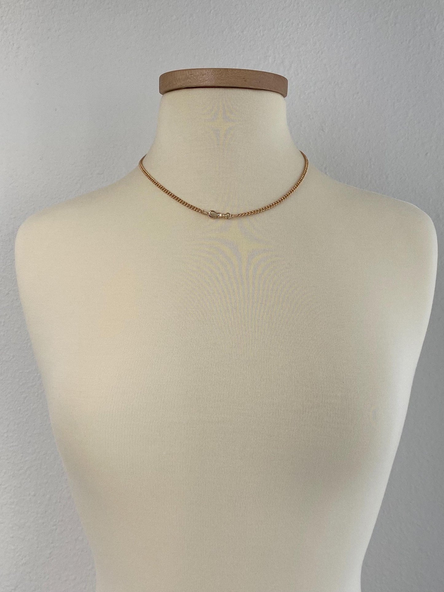Vintage Solid 18k Rose Gold Pocket Watch Chain Necklace - 18 inches