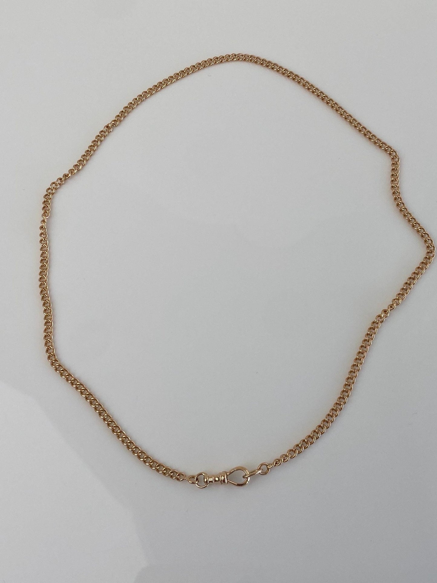 Vintage Solid 18k Rose Gold Pocket Watch Chain Necklace - 18 inches