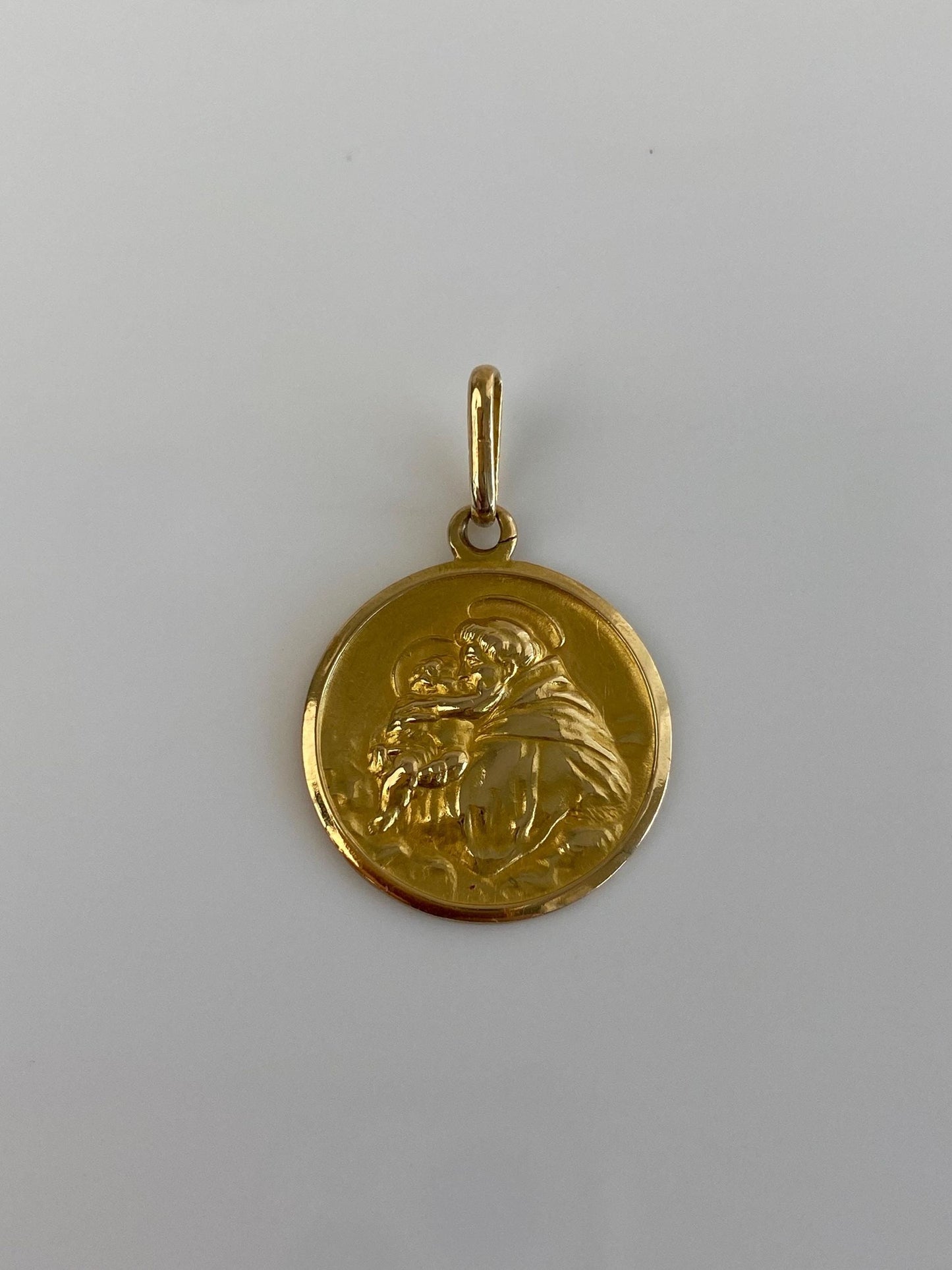 Vintage Solid 18k Yellow Gold Saint Joseph Religious Charm