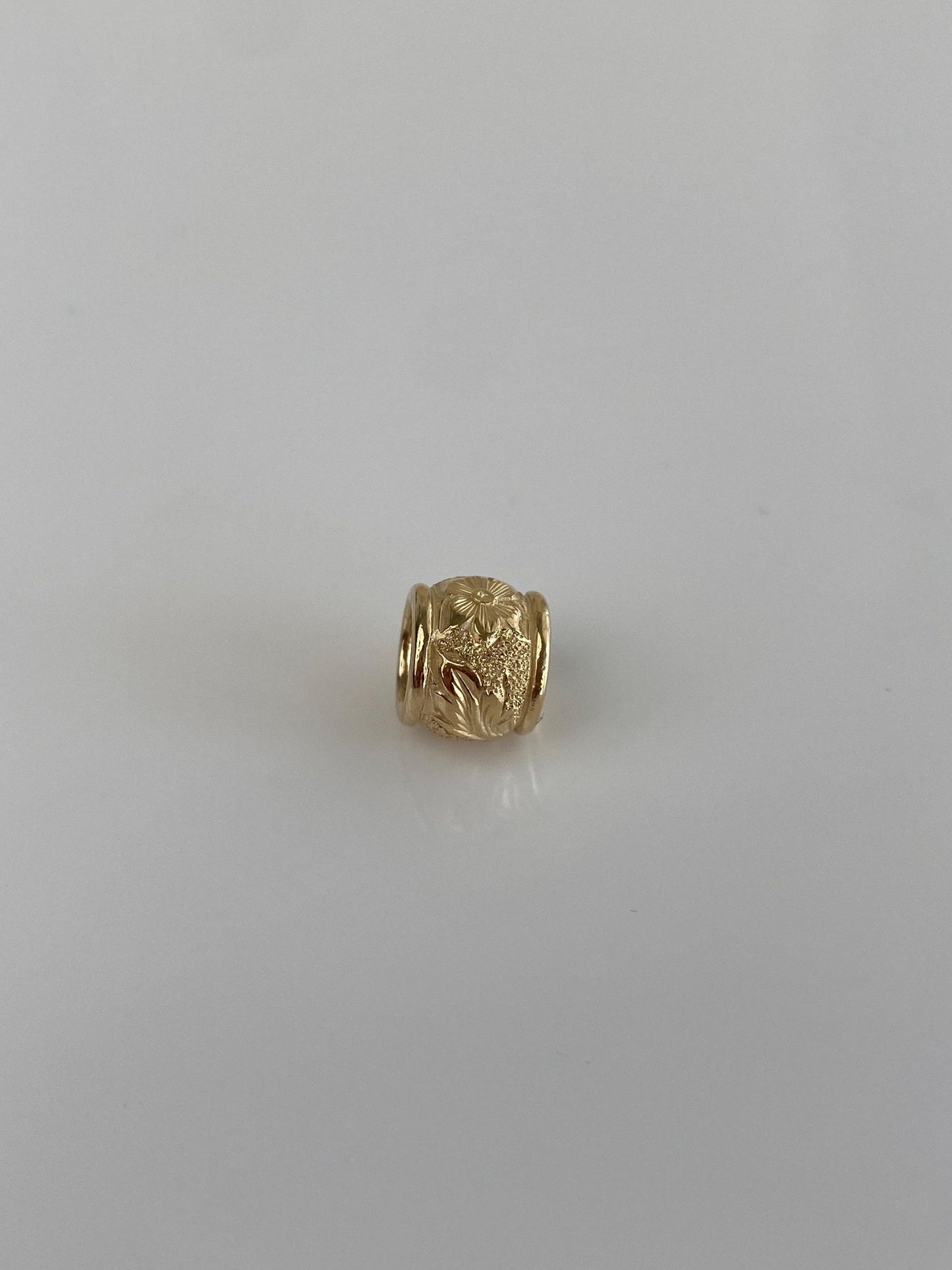 Vintage Solid 14k Yellow Gold Floral Slide Charm