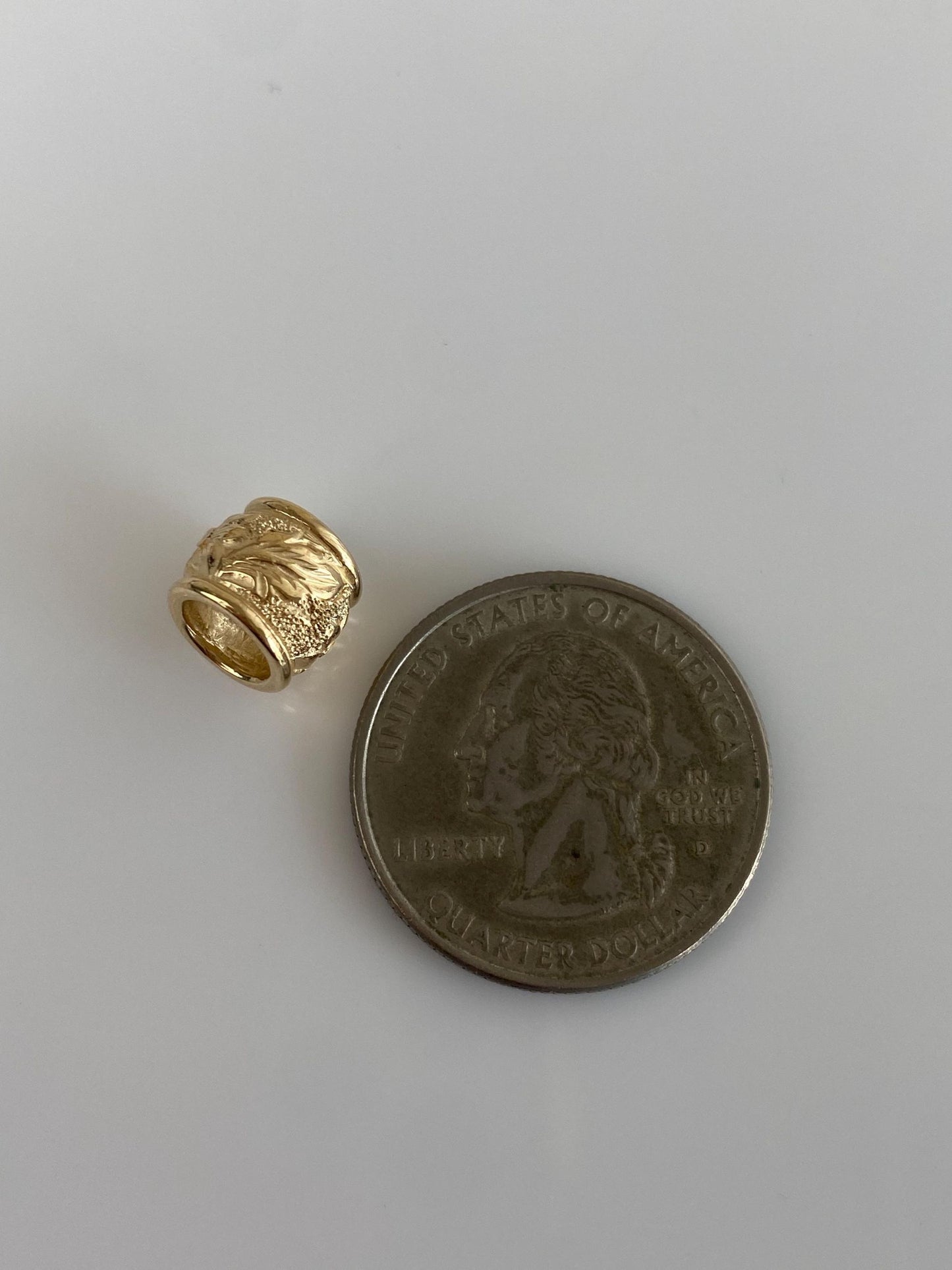 Vintage Solid 14k Yellow Gold Floral Slide Charm