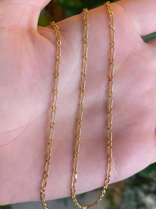 Vintage Solid 18k Yellow Gold Fancy Chain Necklace - 17.75 inches